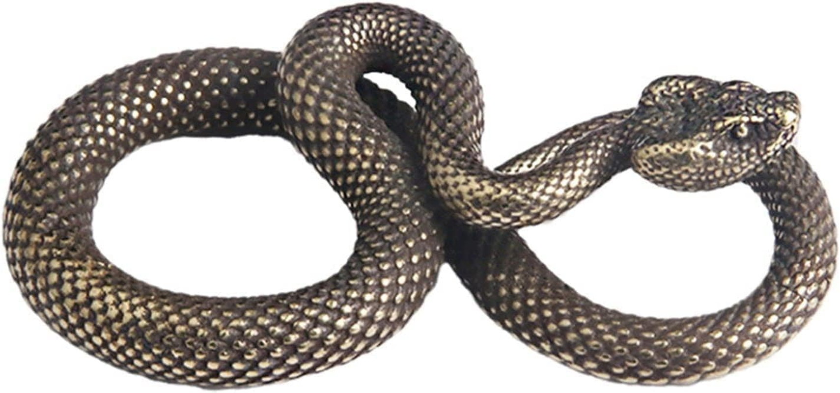 4 Bronze Snake Figurines: High Simulation Fantasy Brass Vintage Style Snake Statues for Office, Desktop, Home Decor image number 4