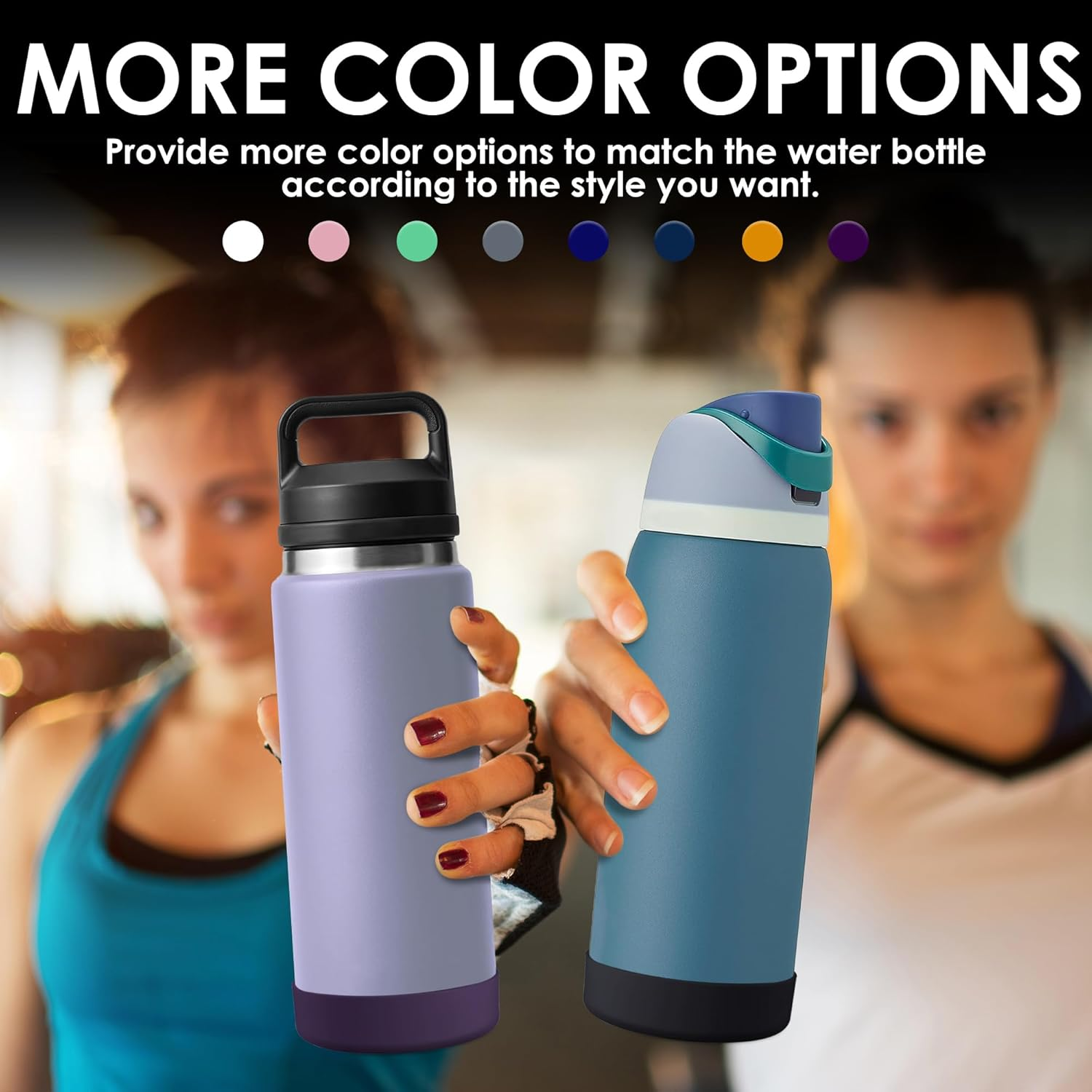 Water Bottle Boot, Compatible with Owala, Yeti, for Stanley Water Bottle Accessories, Sleeve Cover for Owala Freesip 32Oz, Yeti 26Oz, Anti-Slip Silicone for Stanley 36Oz Accessory - Nordicblue image number 5