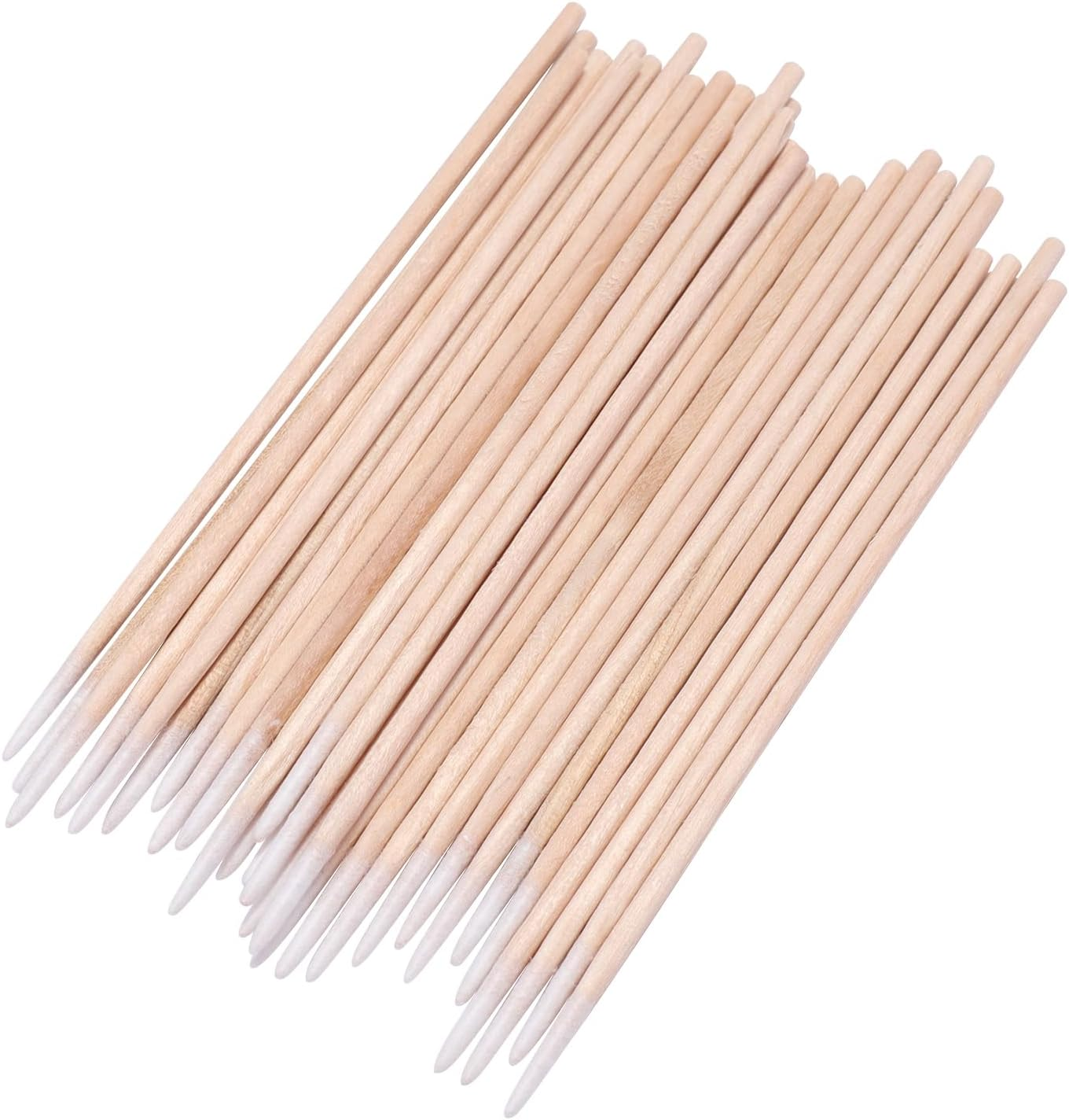 500Pcs Pointed Cotton Swabs, 4 Inch Precision Microblading Cotton Swab Cotton Sticks Applicator for Eyebrow Tattoo Beauty Make-Up Nail Clean, Wood Handle Pointed Tip Head image number 2