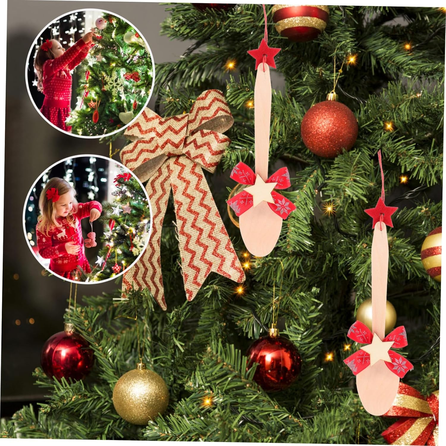 10Pcs Spoon Ornaments for Christmas Cute Hanging Decor for Holiday Parties Festive Tree Ornaments Lightweight Xmas Decorations for Home And image number 3