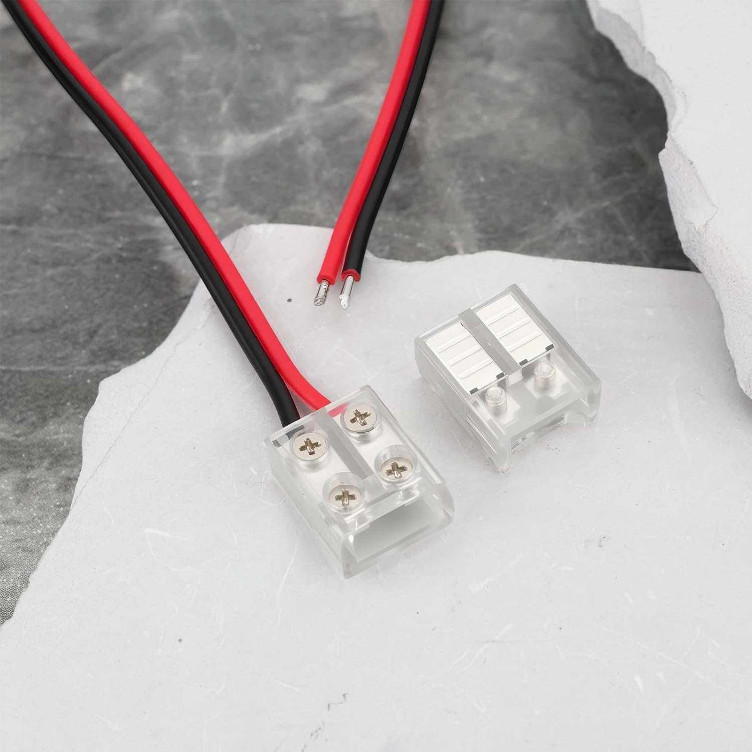 Be in Your Mind Pack of 10 2 Pin Solderless Light Strip Connectors Compatible with Fluflux 3W/Ft Compatible with 8Mm COB LED Strip Lights