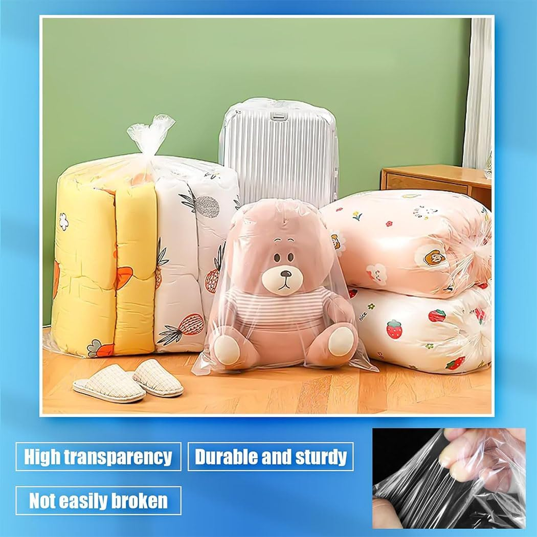 8 Pack 32X47 Inches Clear Plastic Storage Bags, Aufondof Giant Moving and Storage Bag Dustproof Large Storage Bags for Blanket Clothes and Big Plush Toys Luggage, Suitcase, Comforter, Clothes,Chair image number 4