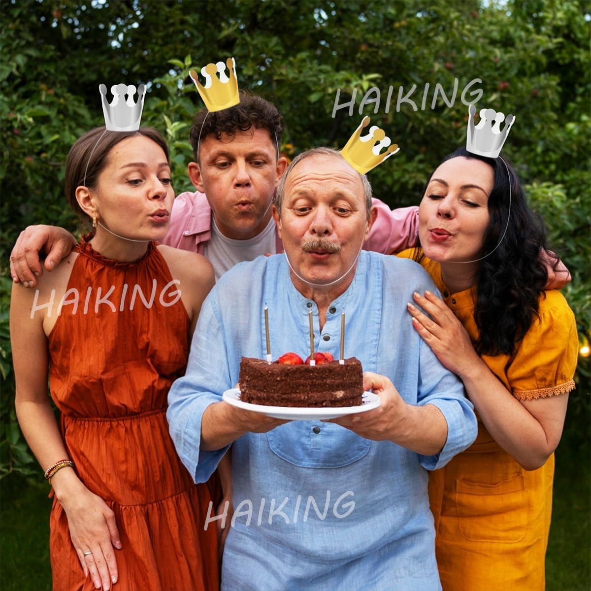 HAIKING Paper Crown Hats, 20 PCS Golden & Silver Birthday Hats for School, Anniversary, Party Supplies (Elastic) image number 6