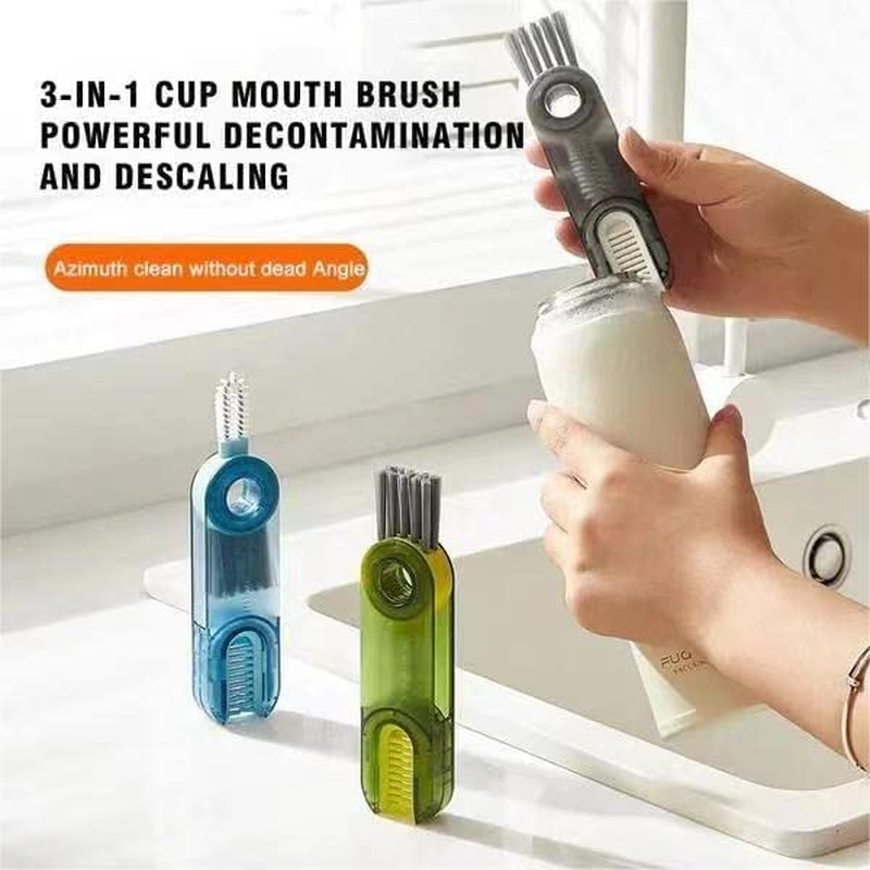 3Pcs 3 in 1 Multifunctional Cup Cleaning Brush,3 in 1 Tiny Bottle Cup Lid Detail Brush Straw Cleaner Tools,Home Kitchen Cleaning Tools for Deep Detail Cleaning (3 PCS) image number 5