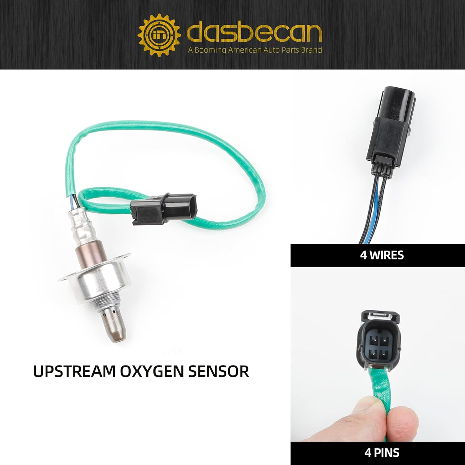 Dasbecan 2PCS Oxygen Sensor 234-9091 234-4462 Compatible with 2008-2012 Honda Accord 2011-2013 Acura TSX 2.4L Upstream & Downstream O2 Sensor Replaces# 36531-R40-A01 36532-R40-A01