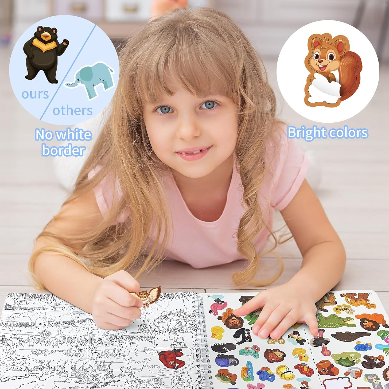 OSIMIG Find the Animal Sticker Books, Sticker Books for Kids, Include 20 Hidden Theme, Sticker Activity Books for Toddlers, Kids Educational Toys image number 4