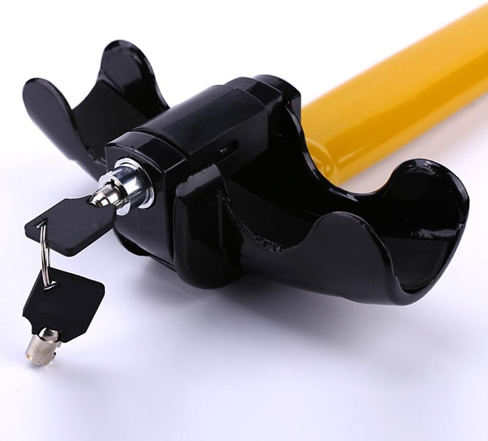 Walquicks Steering Wheel Lock Anti-Theft Heavy Duty Secure Car Accessories Device, with Keys Yellow Auto Car anti Theft Security Rotary Steering Wheel Lock Top Mount, for Car, Truck, Van, Camper image number 3