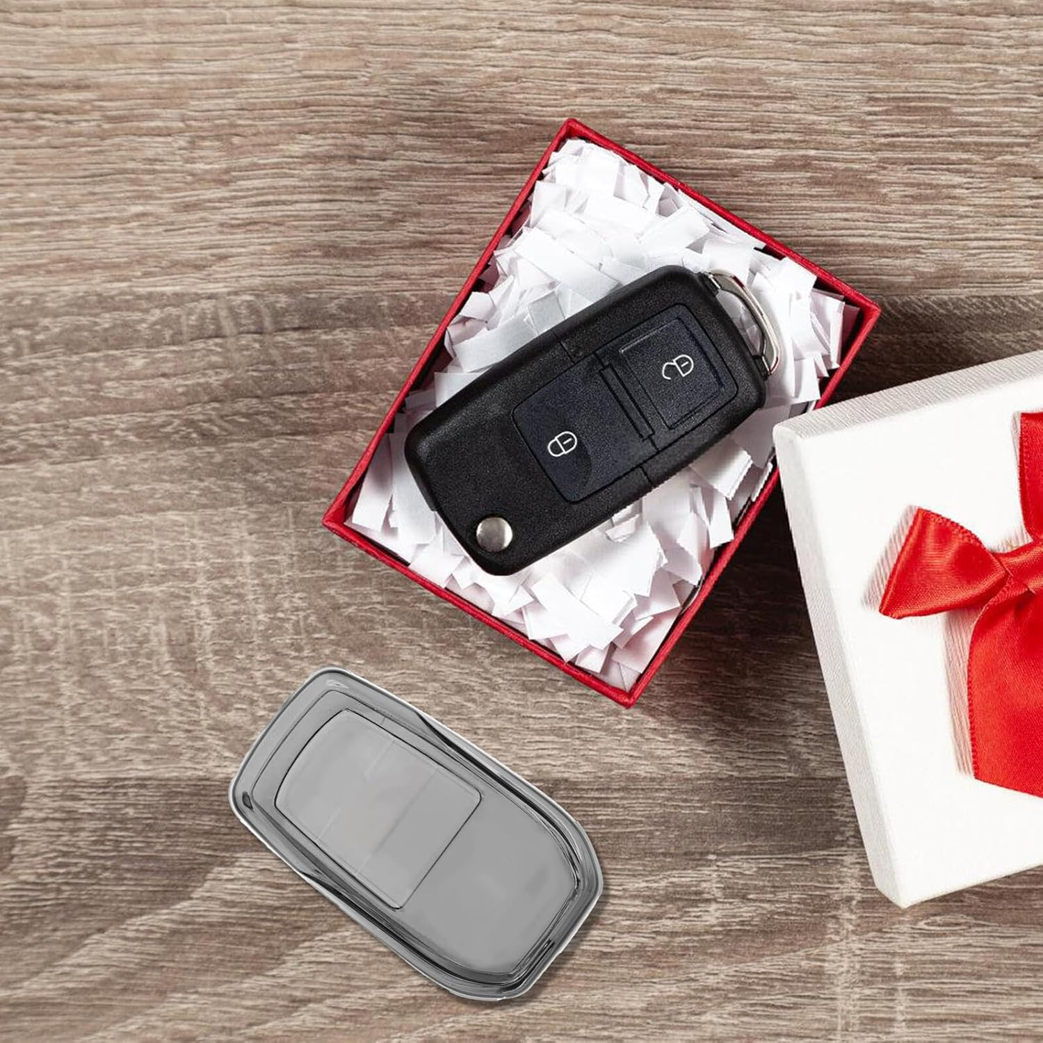 ULTECHNOVO Transparent Tpu Key Fob Cover Case for Cars and Tailored Key Fob Protector with Easy Access Compatible with Toyota Models image number 4