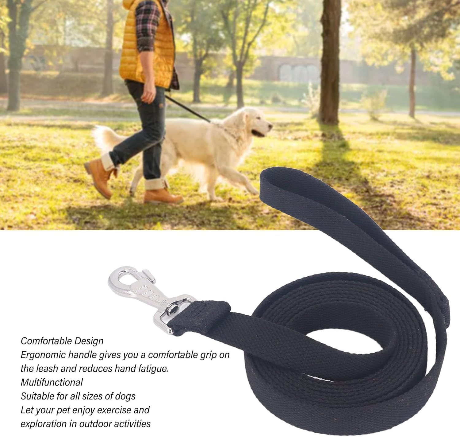 9.8Ft Dog Leash, Nylon Strong Load Bearing Capacity Durable Dog Traction Rope, Dog Training Leash Puppy Traction Rope Pet Walking Leash for Small Medium Large Dogs image number 5