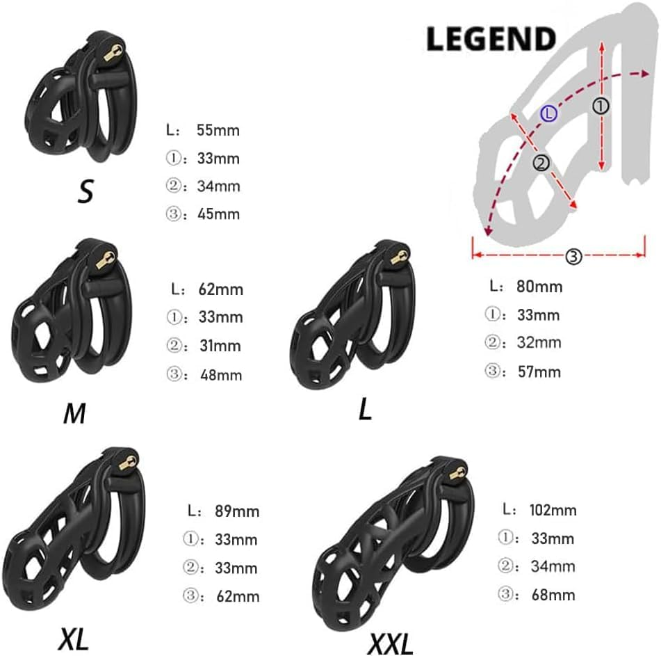 Male Chastity Cage Cock Cage Lightweight Chastity Cages Device with 4 Double Face Rings Male BDSM Bondage Adults Sex Toys for Couples (M) image number 2