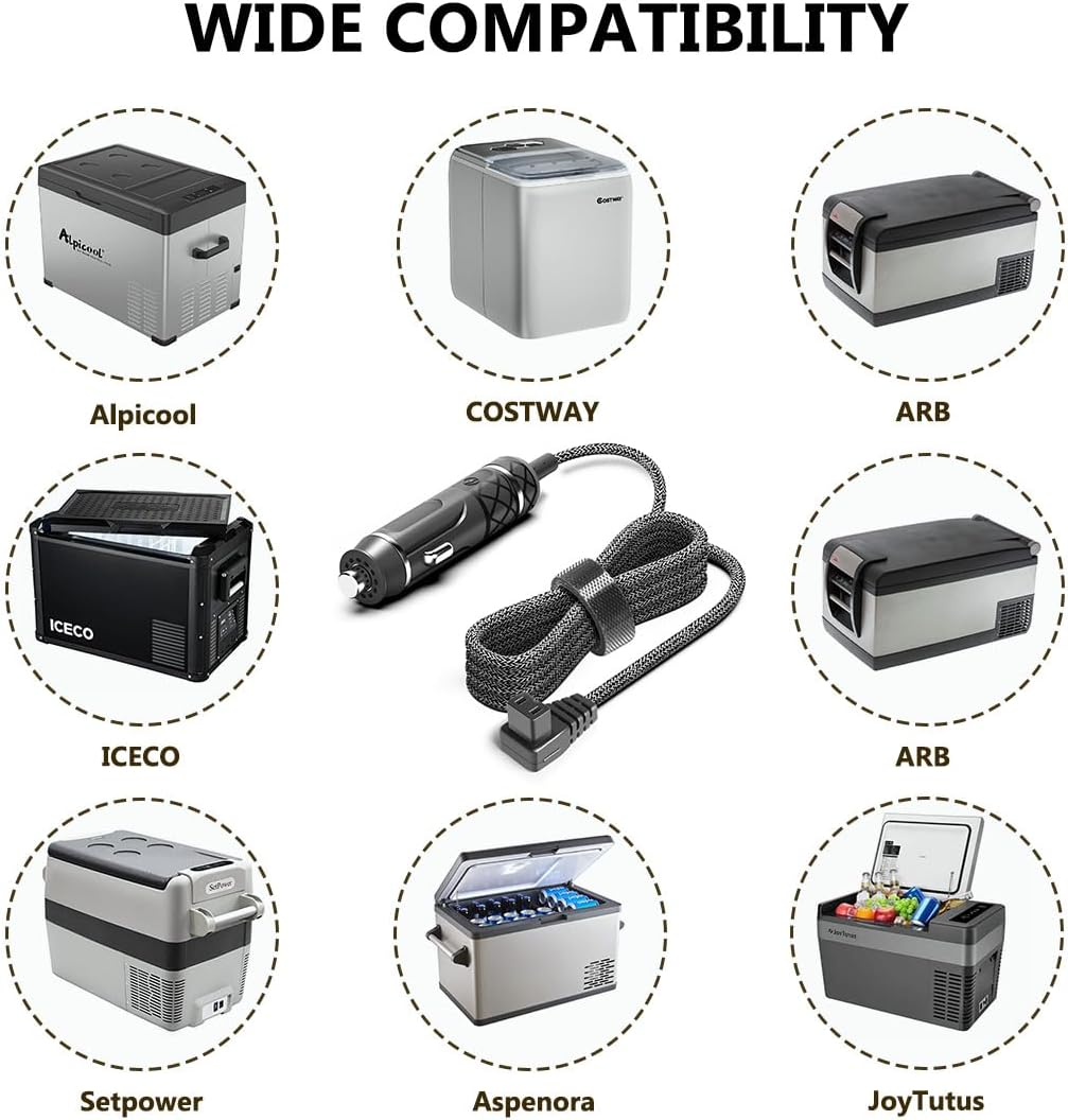 KFD DC 12V/24V Power Adapter Cigarette Lighter Cable for Portable Car Refrigerator Freezer Vehicle Camping Fridge Alpicool/Costway/Arb/Ausranvik/Iceco/Setpower/Lexus Gx470/Massimo Car Fridge Charger image number 3