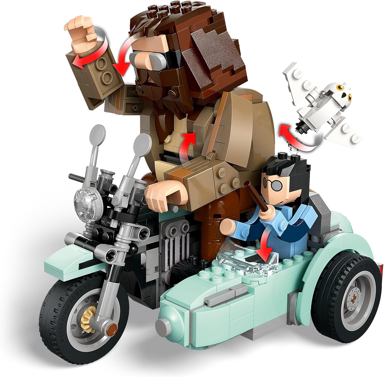 LEGO&reg; Harry Potter&trade; Hagrid&trade; & Harry&rsquo;S Motorcycle Ride Toy for 9+ Year Old Boys, Girls & Adults, Deathly Hallows Building Set with Motorbike & Hedwig Owl Figure, Wizarding World Collectible 76443 image number 1
