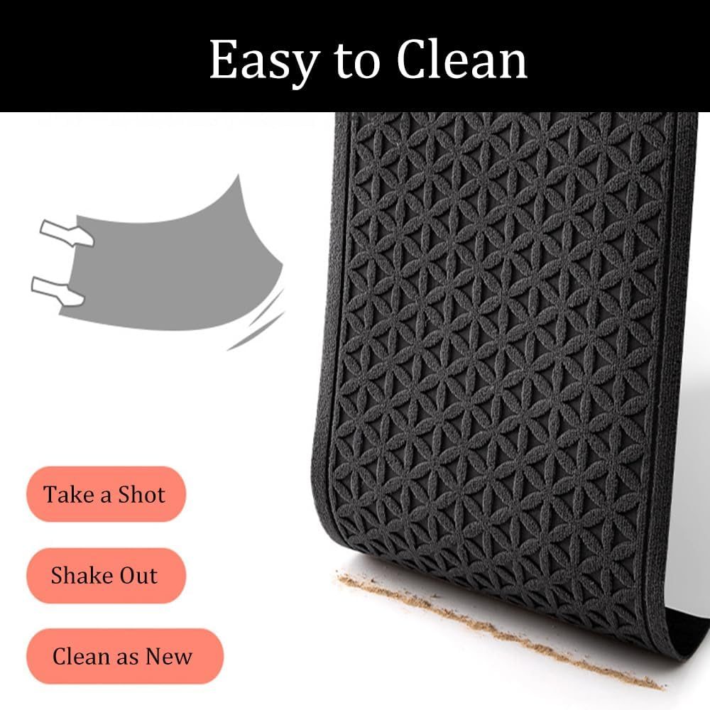 PCSWEET HOME Sturdy Front Door Mat inside Entrance, Entry Doormat Heavy Duty, Welcome Mats Non Slip for inside House Floor Entryway Back Doors Exterior Patio, 17X29, Black (Grey, 45Cm X 75Cm) - Black image number 4