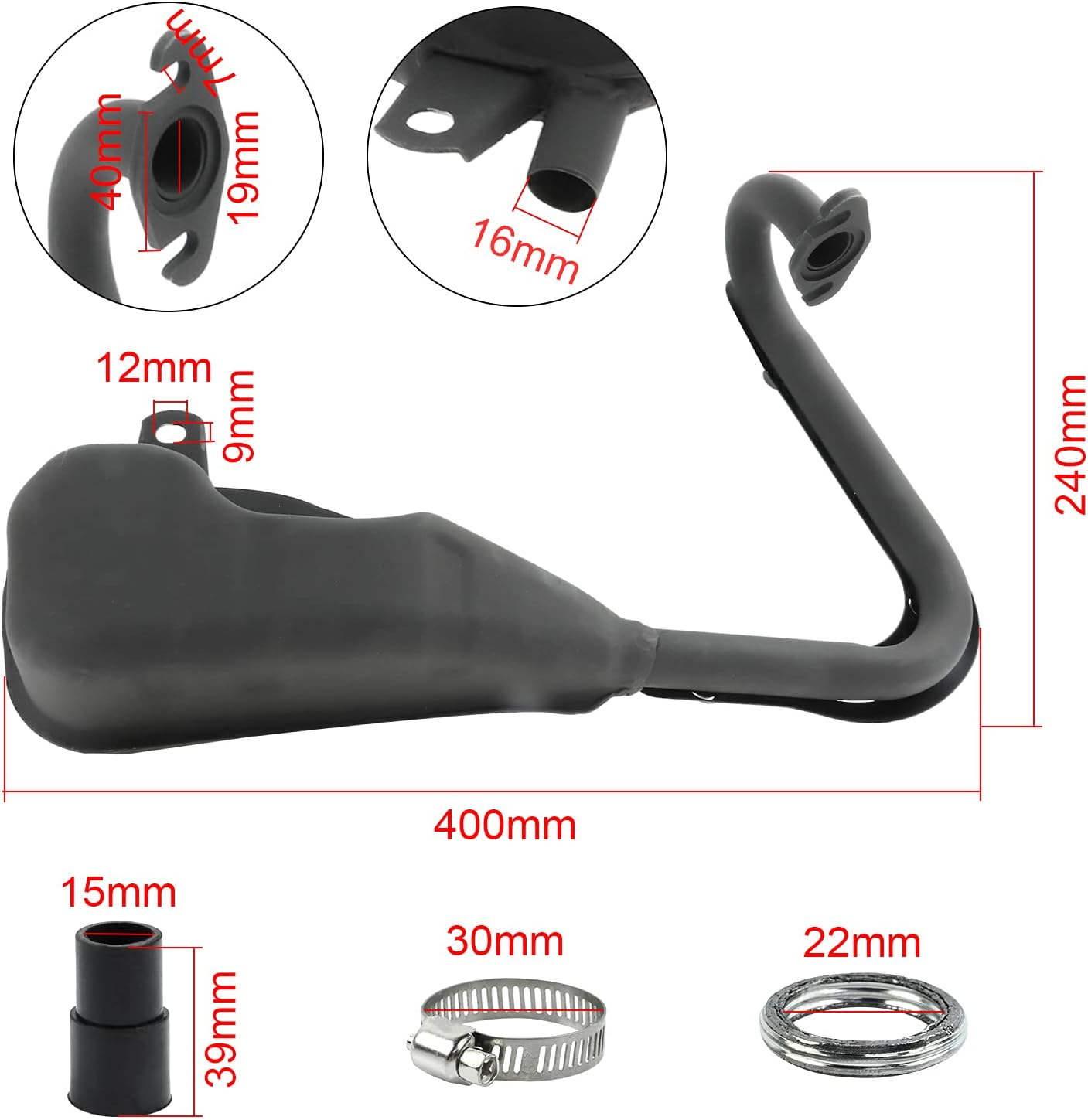 FLYPIG Exhaust Pipe Silencer Muffler System for Yamaha PW50 PW 50 image number 5