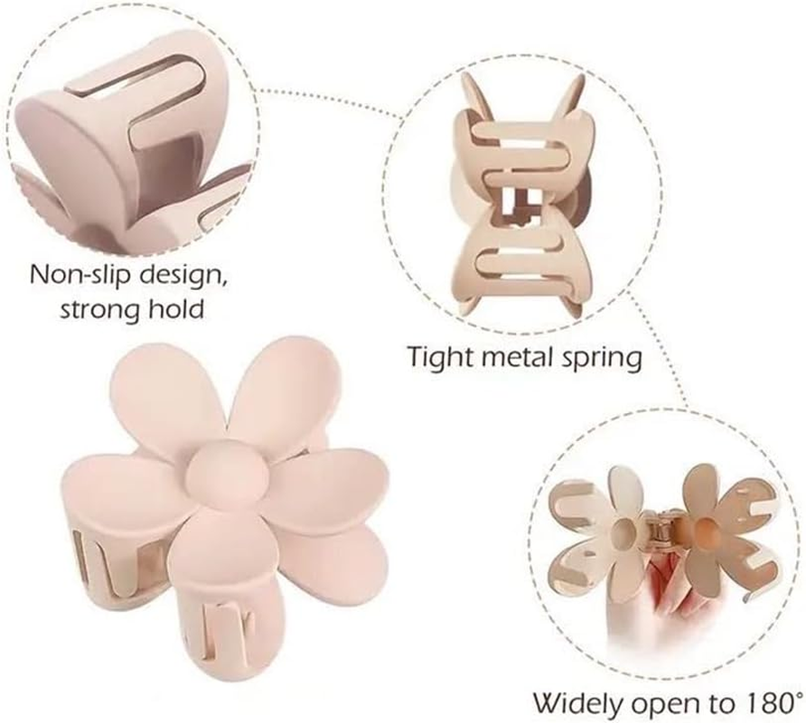 ZSPERKLA 6 Pieces Flower Hair Clips for Thick Thin Hair, Strong Hold, Cute Flower Hair Clips, Non-Slip Large Matte Hair Styling Accessories for Women Girls image number 2