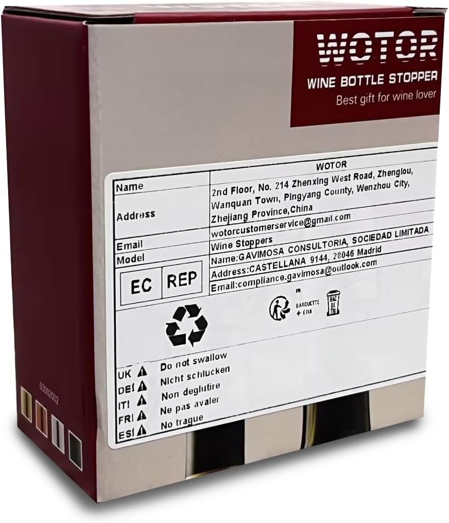 WOTOR Stainless Steel Wine Bottle Stoppers with Silicone - Reusable Wine Saver and Decorative Bottle Sealer, Leakproof, Keep Fresh, Silver, 2 Pack image number 4