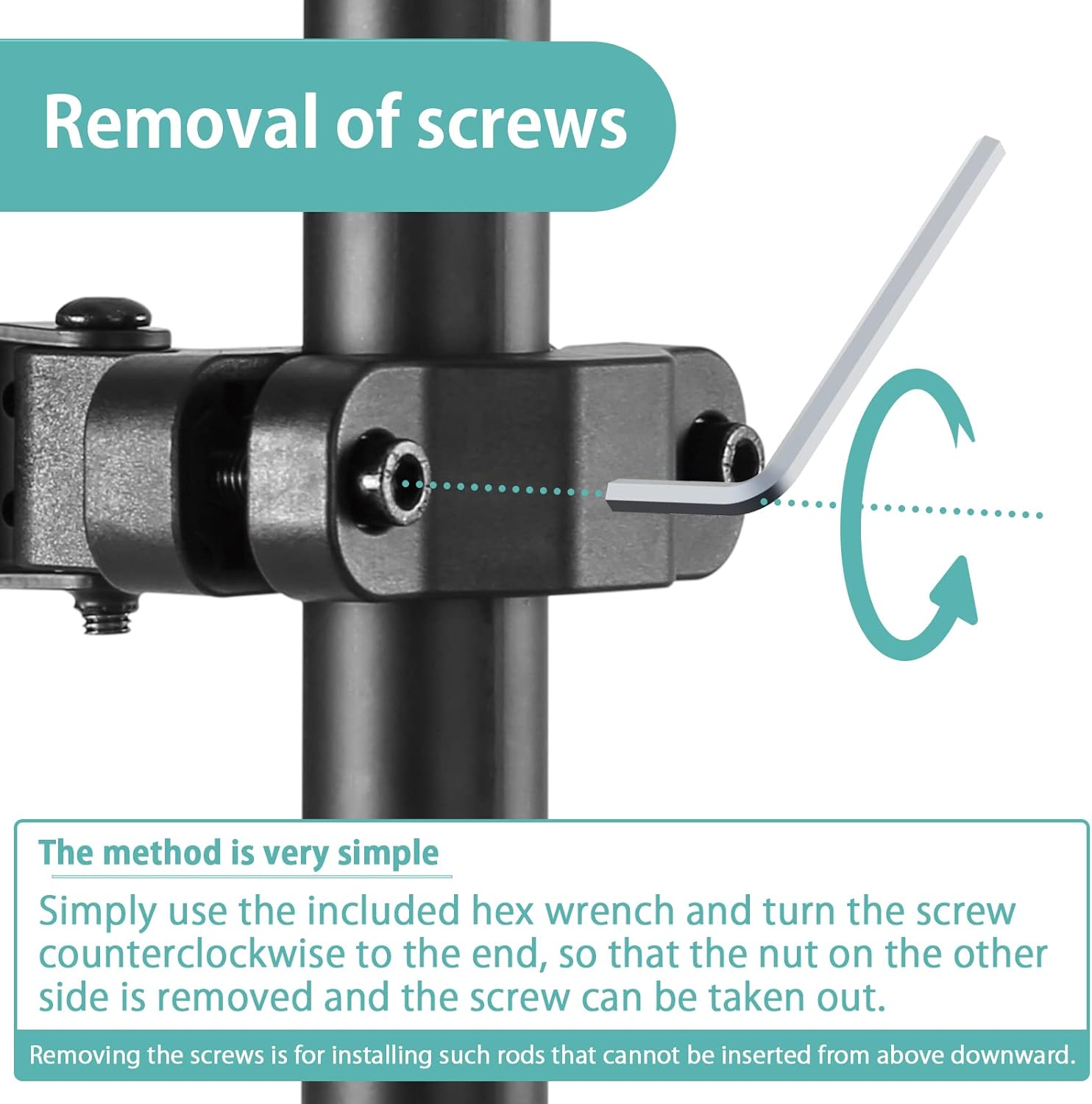 WORLDLIFT Pole Mount Monitor Arm Easy Clamp-On VESA Mount for 17-32" Screens Support up to 17.6Lbs/8Kg Compatible with 75X75 and 100X100 VESA Perfect Solution When Wall or Desk Mounting Isn'T Possible image number 4