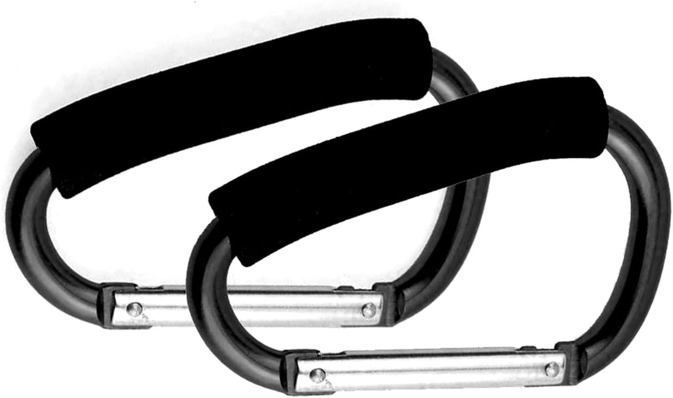 Stroller Hooks by Baby,Large Stroller Hooks for Mommy, 2 Pcs Carabiner Stroller Hook Organizer for Hanging Purses, Diaper Bag, Shopping Bags. (Purple)