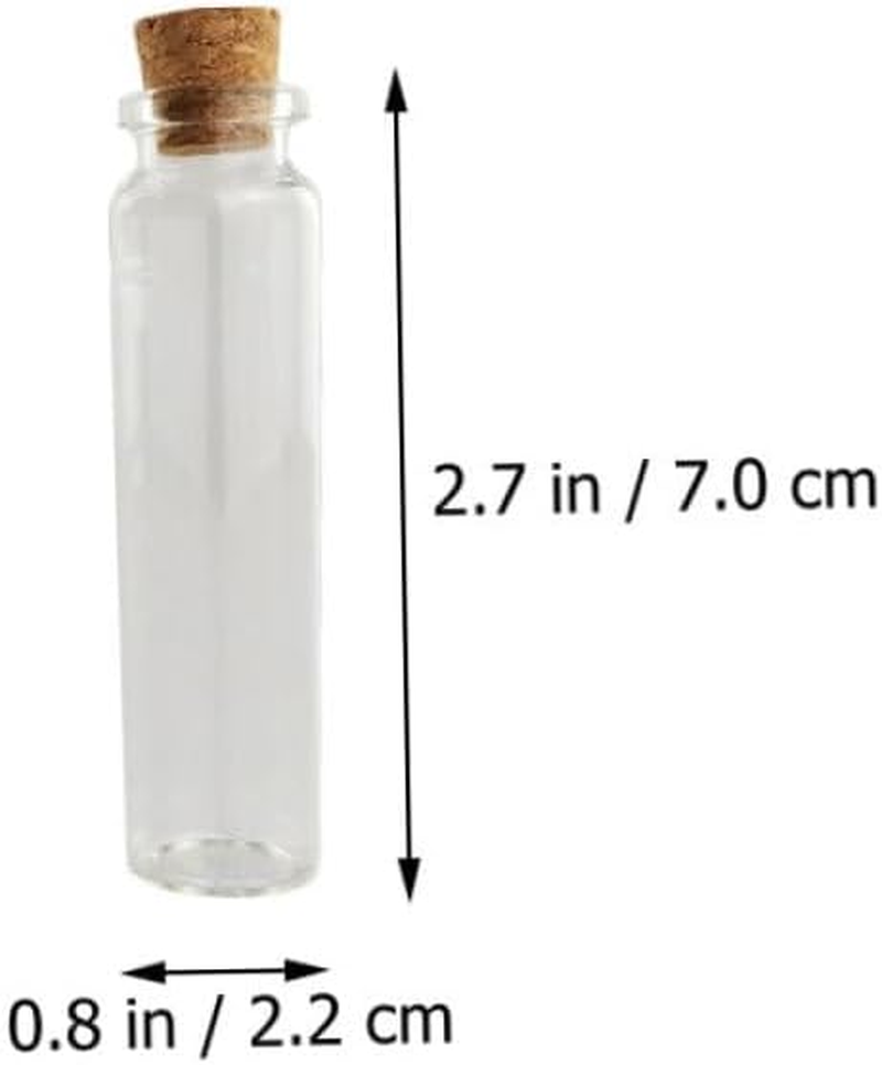 Amosfun 24Pcs 18Ml Glass Drifting Bottles Cork Stoppers Small Storage Craft Wish Bottles for Keepsake Hair and Baby Tooth Collection Souvenir image number 3