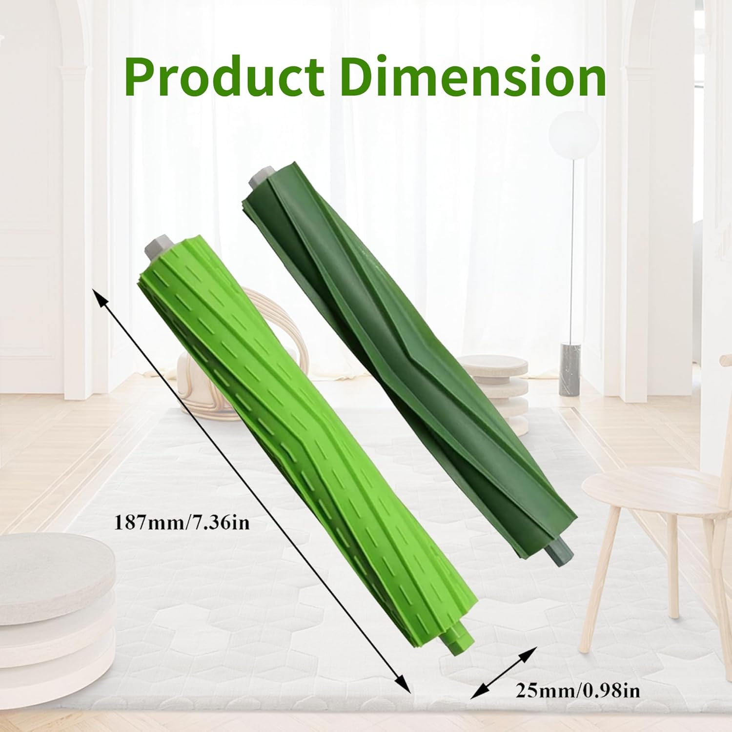 Dual Multi-Surface Rubber Roller Brushes Parts for Irobot Roomba I & E Series I7 plus I7+ E5 E6 Vacuum Accessories image number 4