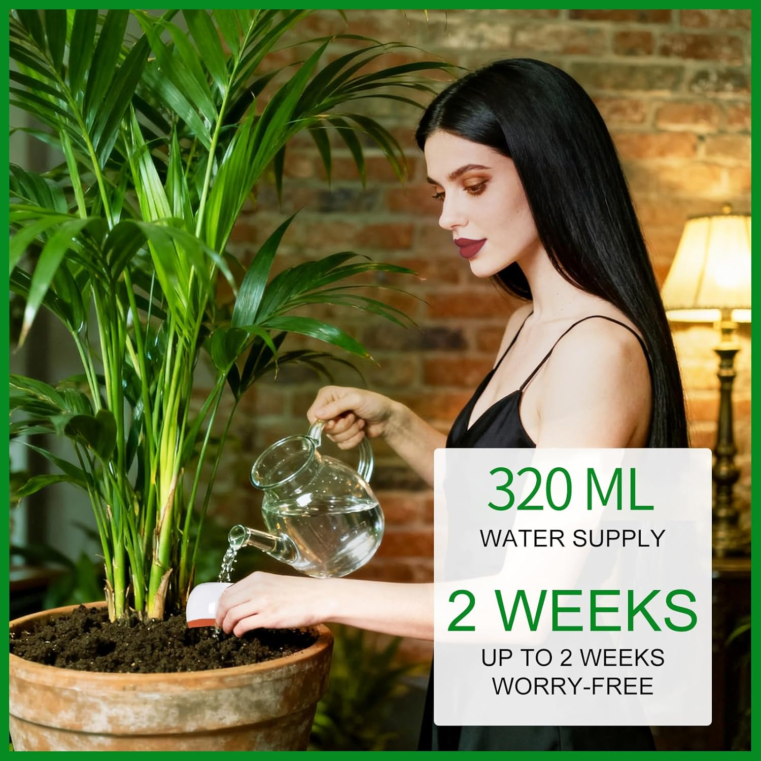 4 Pack Plant Self Watering Spike, 320 Ml Terracotta Watering Spikes with Lid, Self Watering Devices with Slow Release System for Vacation, Auto Olla Plant Waterer for Indoor, Outdoor, Garden, Office image number 2