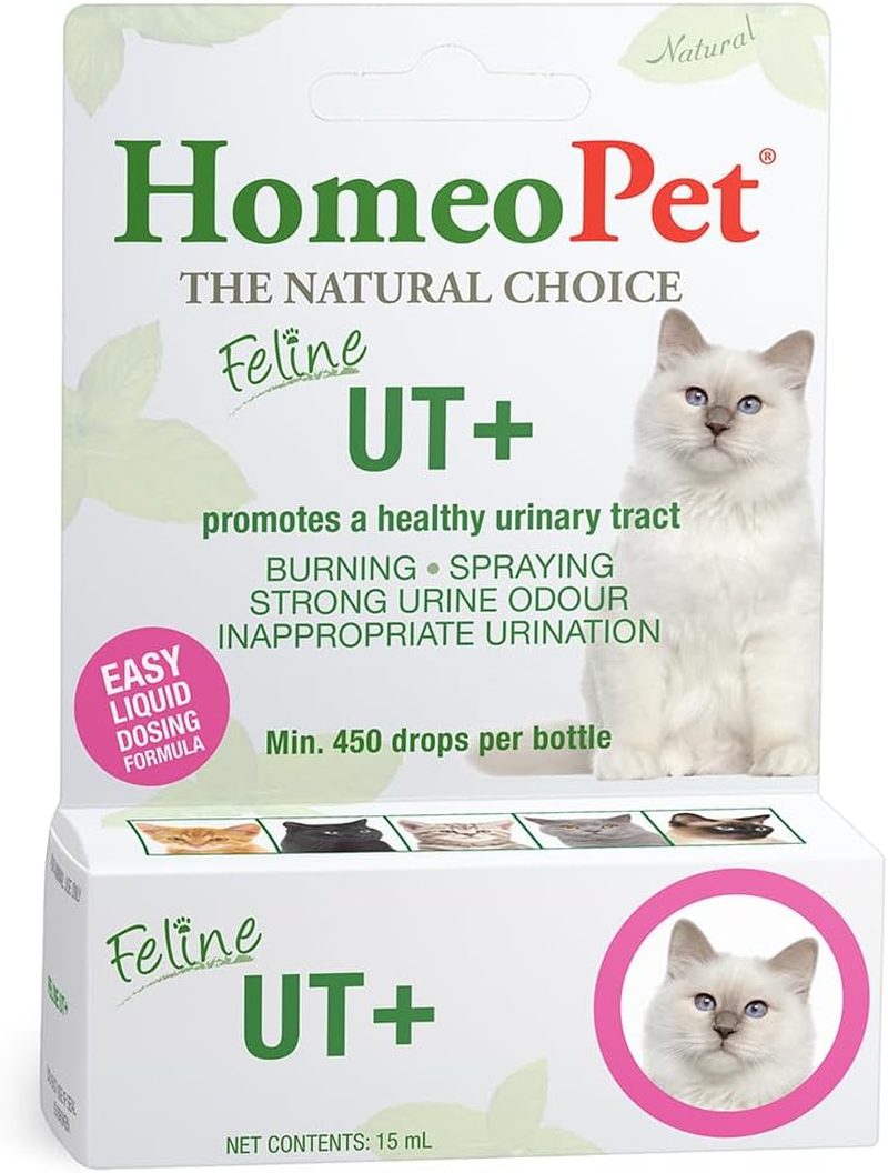 Homeopet Feline UT+ 15 Ml for Cats - Safe Natural Remedy for Cat UTI Treatment & Cystitis Relief. Urinary Tract Formula and Bladder Infection & Kidney Support Supplement for Cats & Kittens image number 4