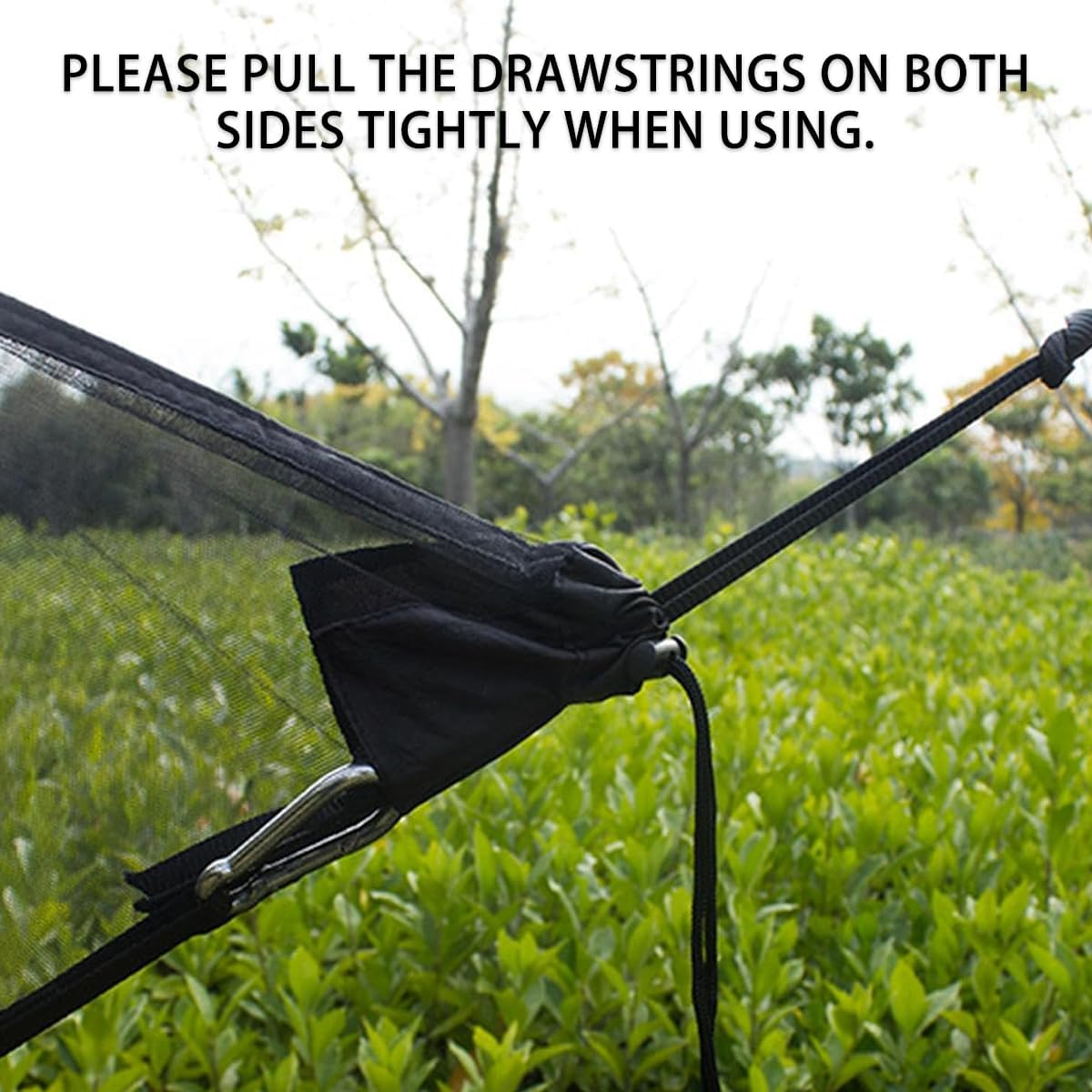 AIMALL Separate Mosquito Net Cover for Hammock, Anti-Mosquito Outdoor Net with Zipper and Hooks, Durable, 6M Hanging Rope for Outdoor Camping and Travel, No Hammock Included - Grey image number 4