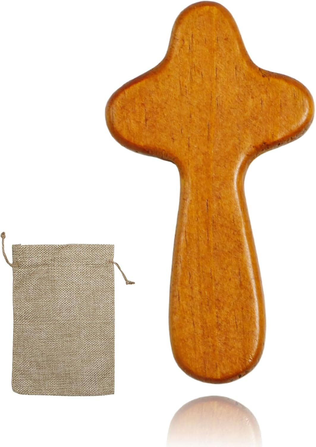 Wooden Cross, 10Cm Wooden Crucifix, Olive Wood Religious Keepsake with Portable Woven Sack, Symbol of Christian Faith, for Daily Inspiration, Baptisms and Commemoration image number 6