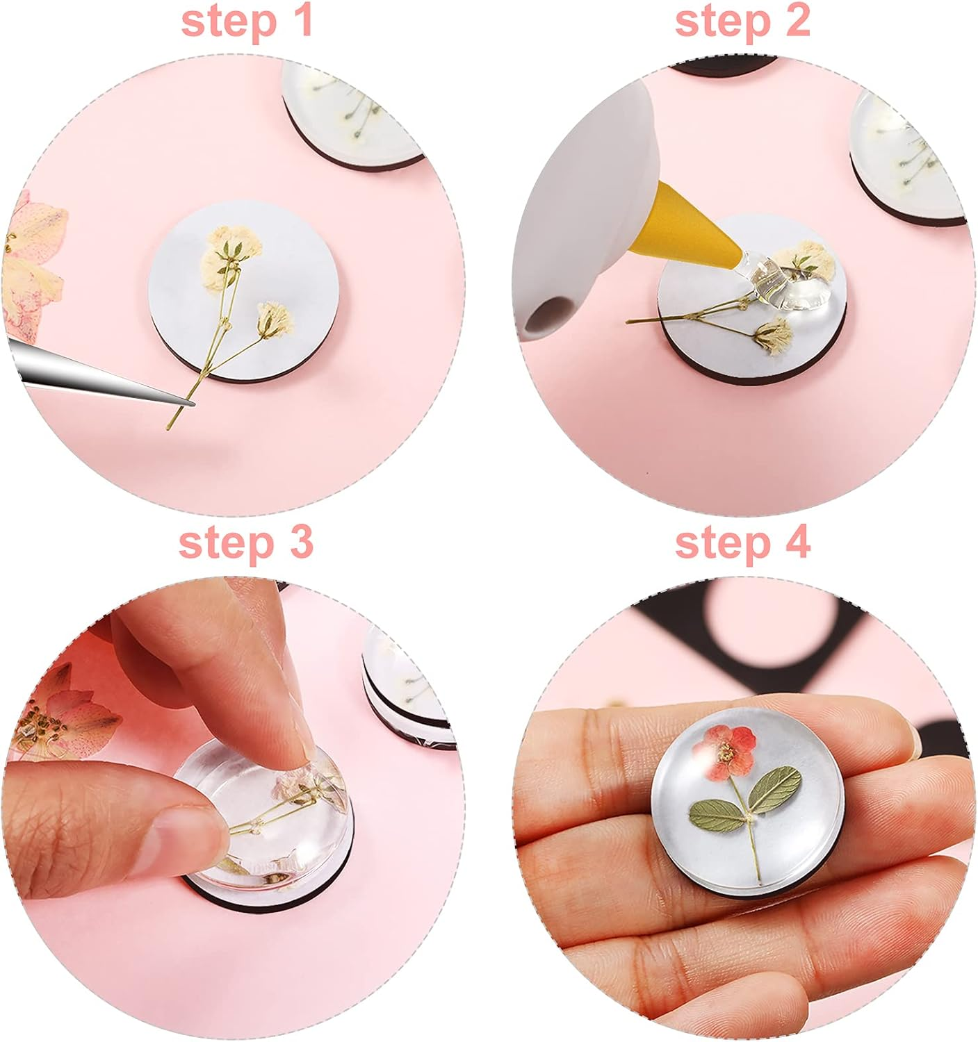 72 Pieces Crafts Magnets Glass Set round Fridge Magnets with Adhesive Backing and Transparent Clear Glass Cabochons for DIY Refrigerator Magnets Crafts Pendants (0.8 Inch, 1 Inch, 1.2 Inch) image number 3