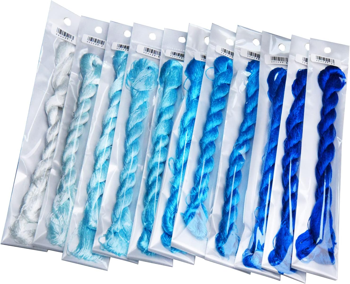 MINGGUXIUYI Natural 100% Silk Thread Handmade Embroidery Thread Floss 11 Colors Each 110 Meters (29) - 21 image number 5