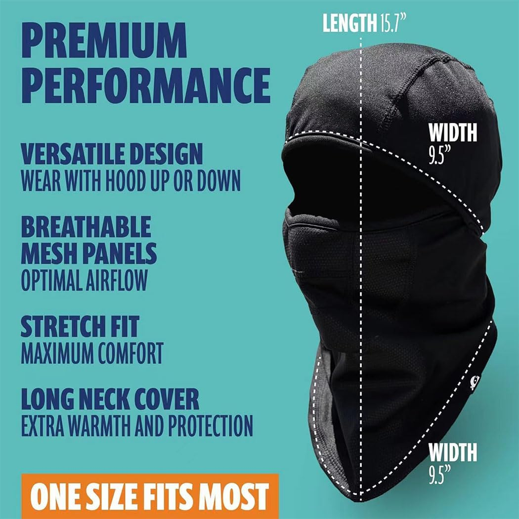Idopick Face Mask Ski Mask for Men & Women, Balaclava Ski Mask Winter Windproof Thermal Face Cover with Neck Gaiter for Snowboarding Motorcycling Outdoor Activities Black image number 5