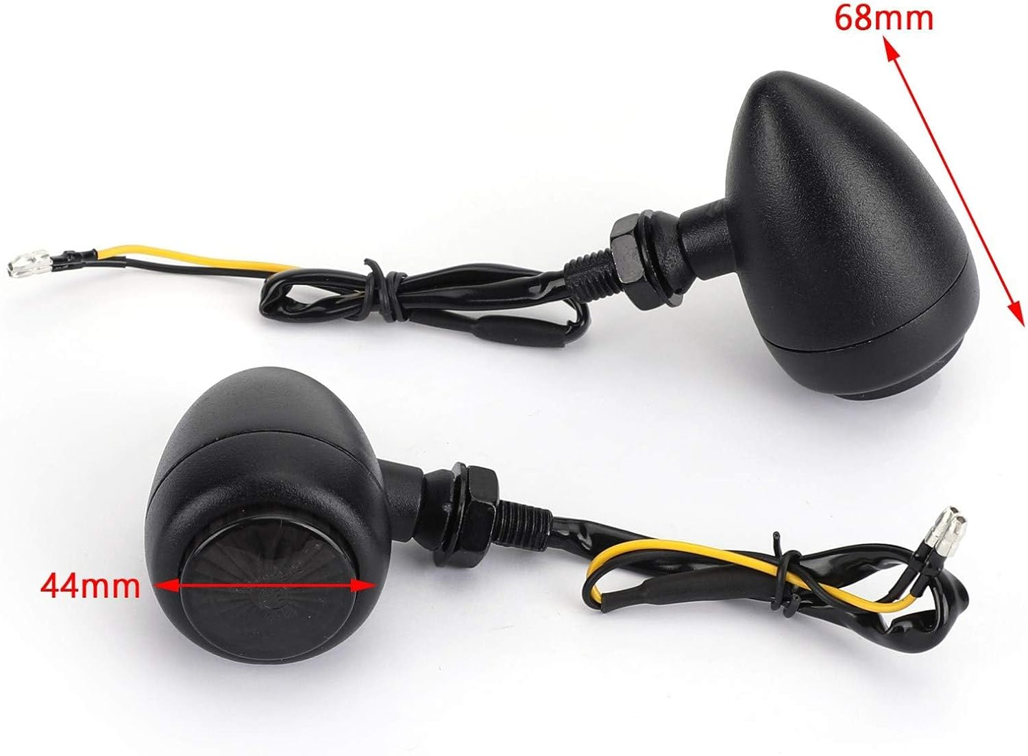 Areyourshop LED Motorcycle Bullet Turn Signals Indicators for Ha-Rley Chopper Cafe Racer Black image number 1