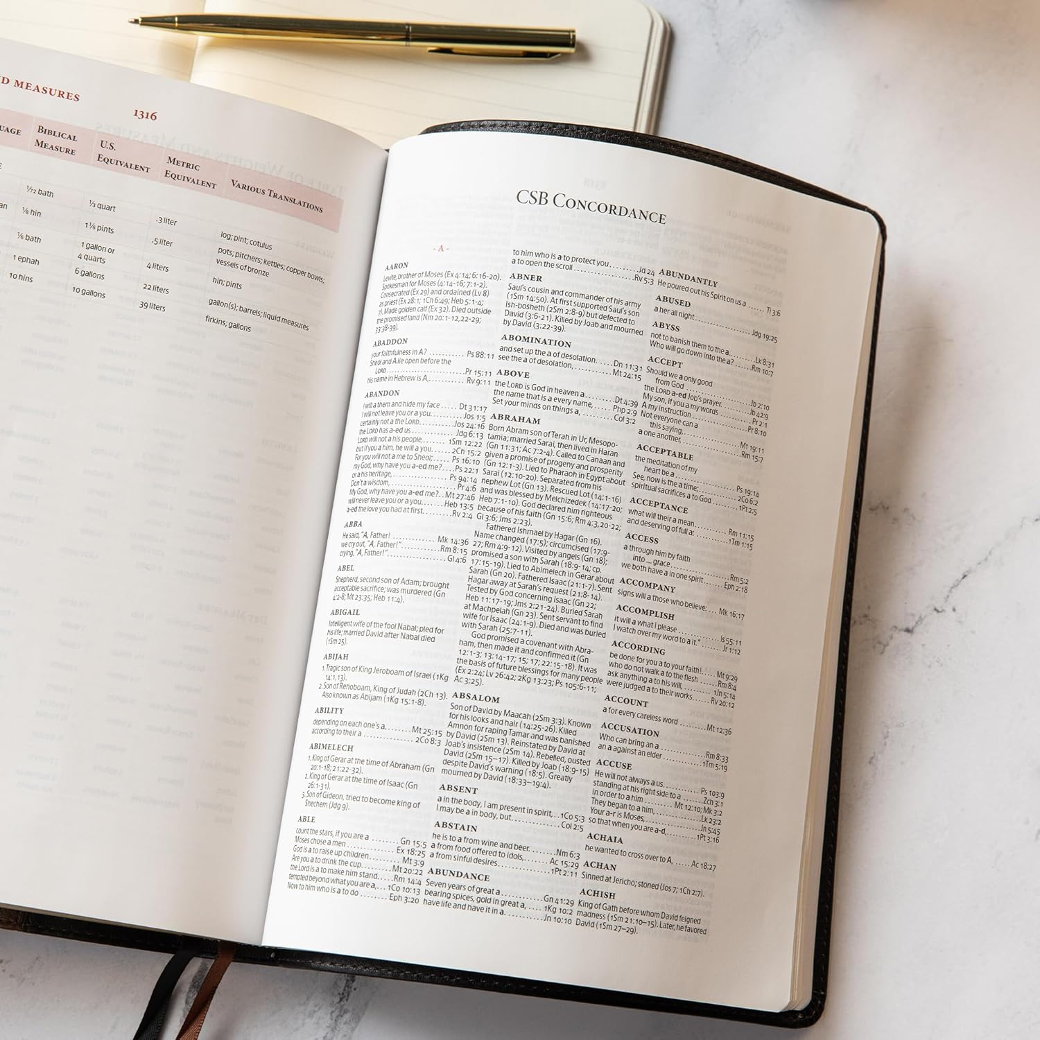 CSB Verse-By-Verse Reference Bible, Black/Brown Leathertouch image number 3