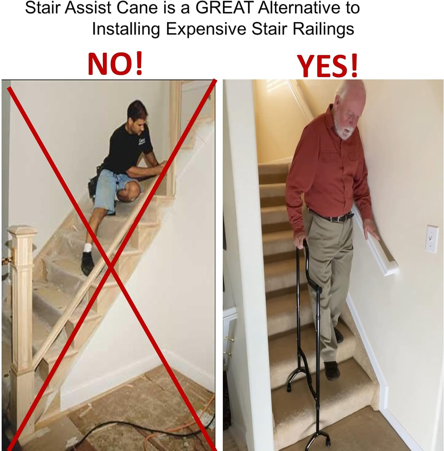 New Stair Climbing Assist Cane Lets You Walk up and down Stairs Easily with Less Pain. Perfect Step Helper for Those with Sore HIPS and Knees image number 6