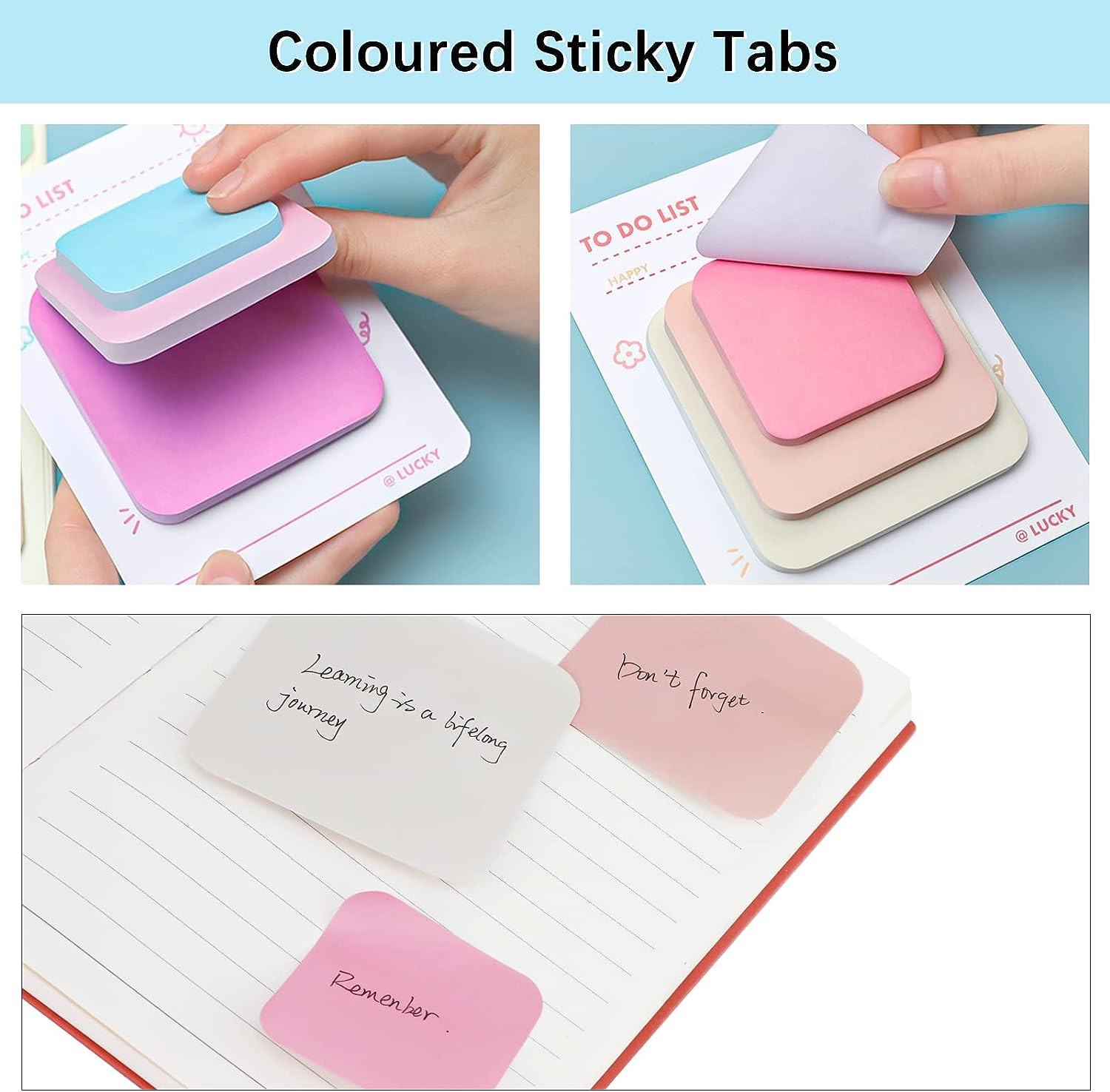 360 Pcs Multi Size Sticky Notes, Sticky Notes Pastel Variety Pack, Assorted Color Sticky Memo Pads for Notebooks, Removable Self-Stick Notes Set for Home Office School Student College Supplies image number 2