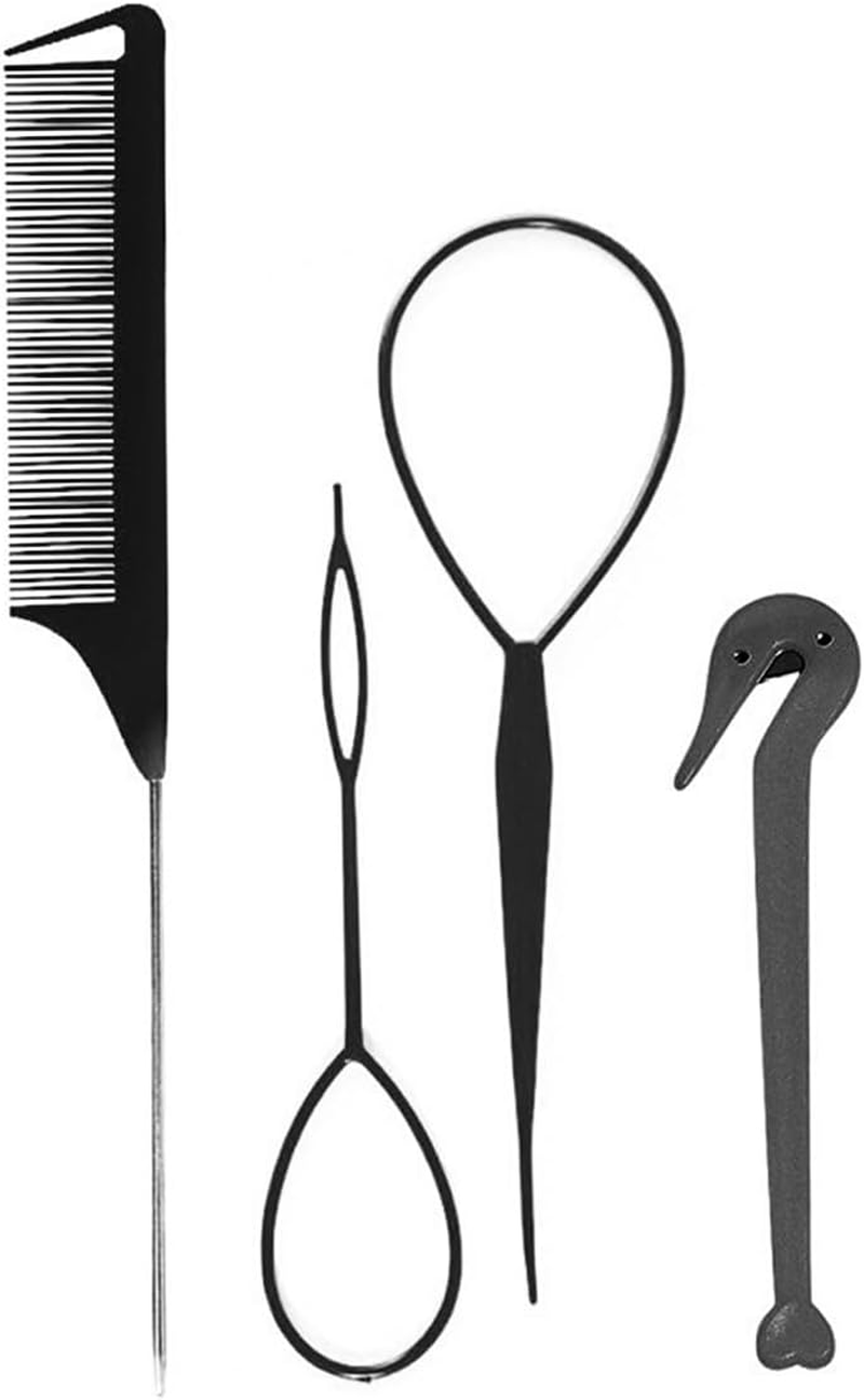 Namvo Hair Braiding Kit 8 Piece Hair Plaiting Tools Hair Pull through Tool Elastic Hair Ties French Braid Gift image number 3