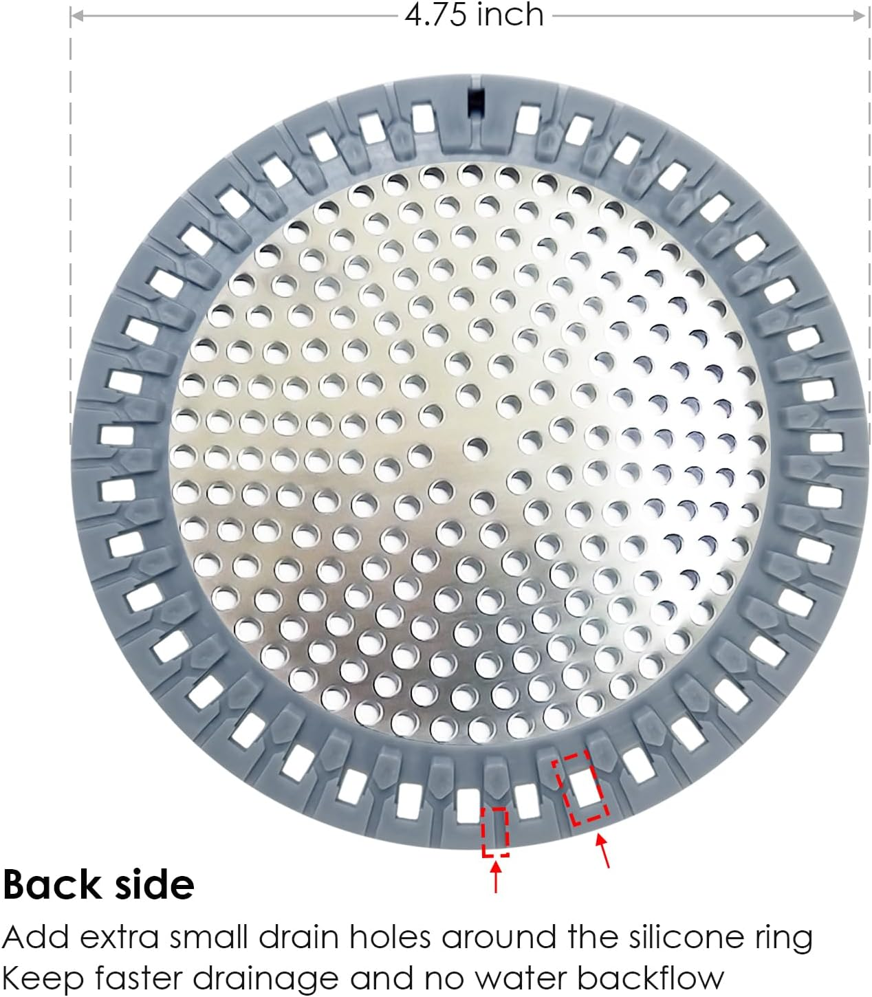Drain Hair Catcher, Shower Hair Drain Catcher, Shower Drain Cover, Bathtub Drain Strainer, Tub Hair Catcher, Bathroom Sink Strainer Hair Trap Filter, Bathroom Drain Defender, Flat, Round image number 3