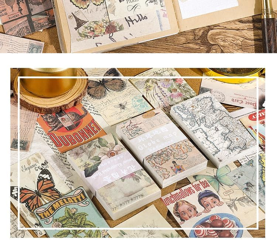 240 Pcs Vintage Scrapbook Paper, Vintage Pattern Paper Scrapbooking Paper ,Mini Dictionary Scrapbooking Paper for Journaling Supplies，Decorative Craft Paper image number 4