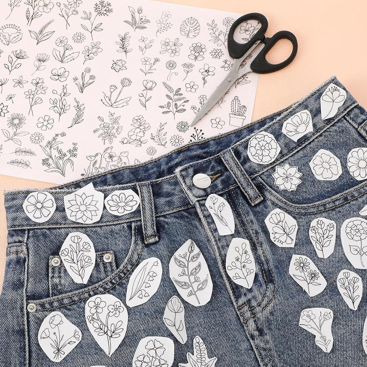 HSHGZSR Sticky Water Soluble Embroidery Stabilizer, Self Adhesive Wash Away Stabilizer, Paper Stabilizer, Wash Away Embroidery Stabilizer for Print or Draw Patterns Hand Machine Embroidery (10Pcs) image number 5