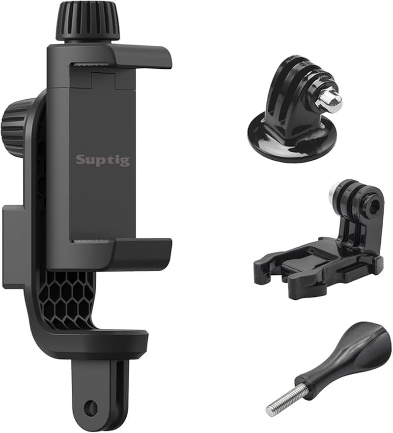 Suptig Phone Holder for Tripod, Action Camera Tripod Mount Adapter Compatible for Iphone, Gopro, DJI Action, Insta 360, Akaso, Mic, LED Light Photography Accessories image number 6