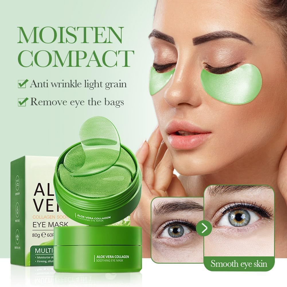 Under Eye Gel Patches, Eyes Collagen Masks with Aloe Vera Ingredients, Hydrating and Effective Anti-Wrinkle Patches for Dark Circles & Puffiness, 60 Pcs image number 3