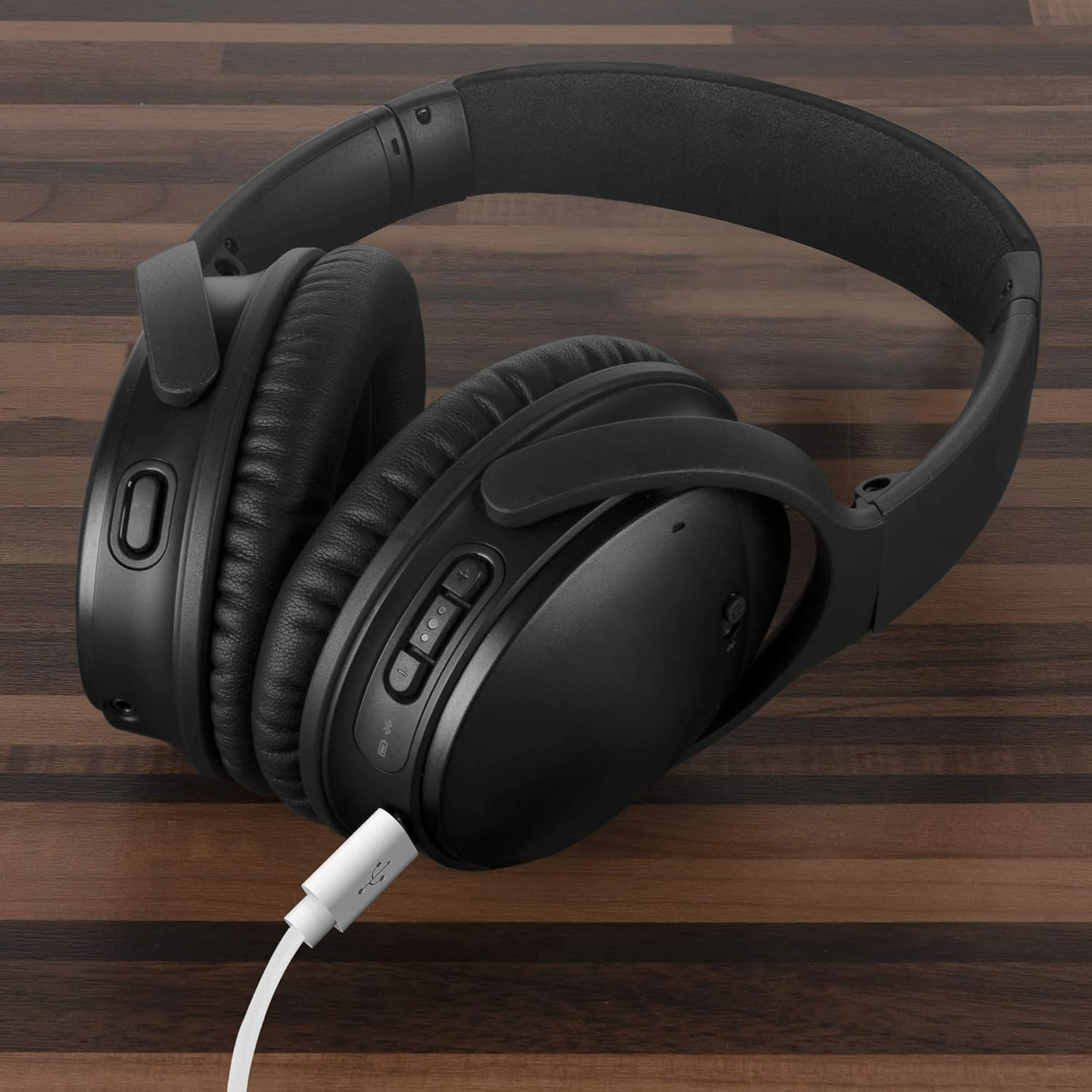 Geekria USB Headphones, Earbuds Short Charger Cable Compatible with Bose QC 35 II, QC 35, QC 25, Soundlink, USB to Micro-Usb Replacement Power Charging Cord (1 Ft / 30 Cm 2 Pack)