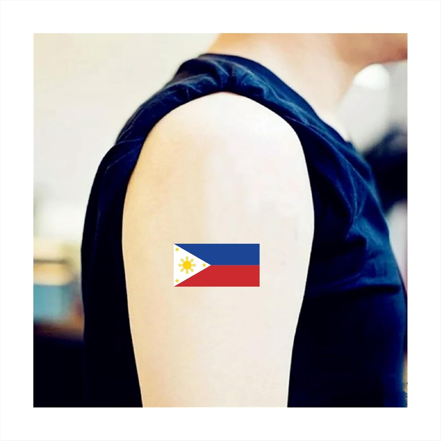 Womaha 30 Pcs Individual Temporary Philippines Flag Tattoos Fans Face Tattoo Stickers for Adults Kids Group Activity Props