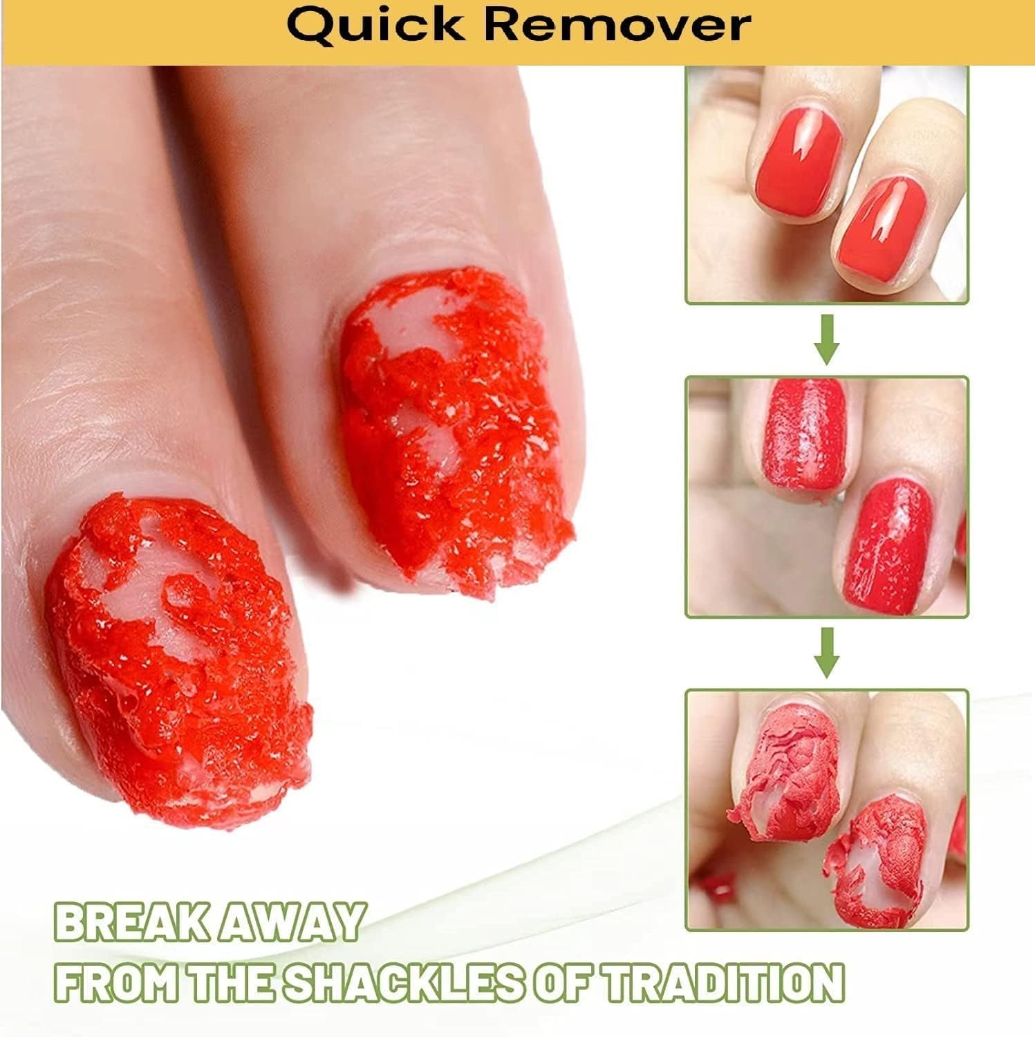 Nail Polish Remover Gel, Quick & Easy Remove Nails Polish within 3-5 Minutes, No Need Foil, Don'T Hurt Nails, Professional Non-Irritating Gel,(2 PACKS) image number 3