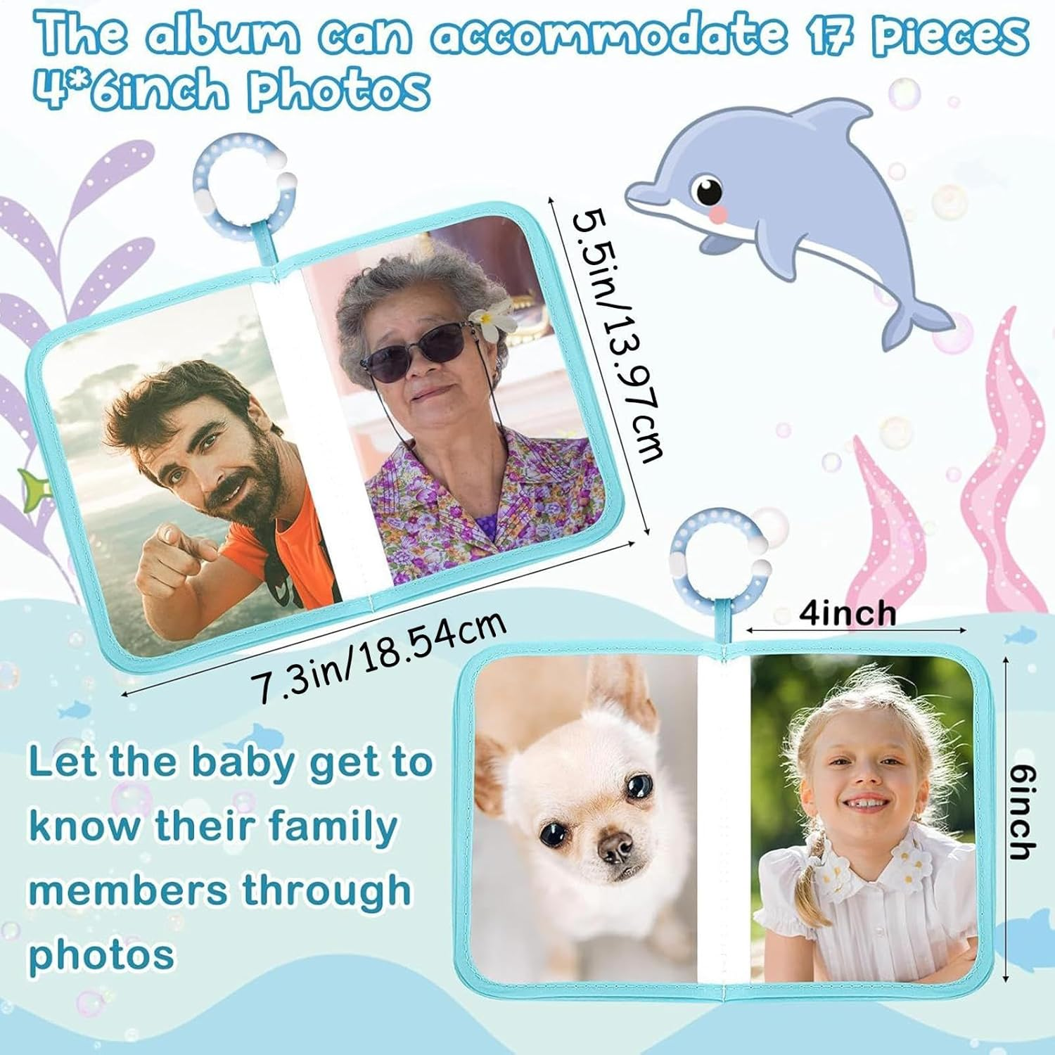 Soft Cloth Baby Book, First Family Album, 7.3X5.5In Compact Octopus-Themed Design, Holds Authentic Fabric Cover, Baby Memory Photo Books Keepsake for Parents and Kids image number 1