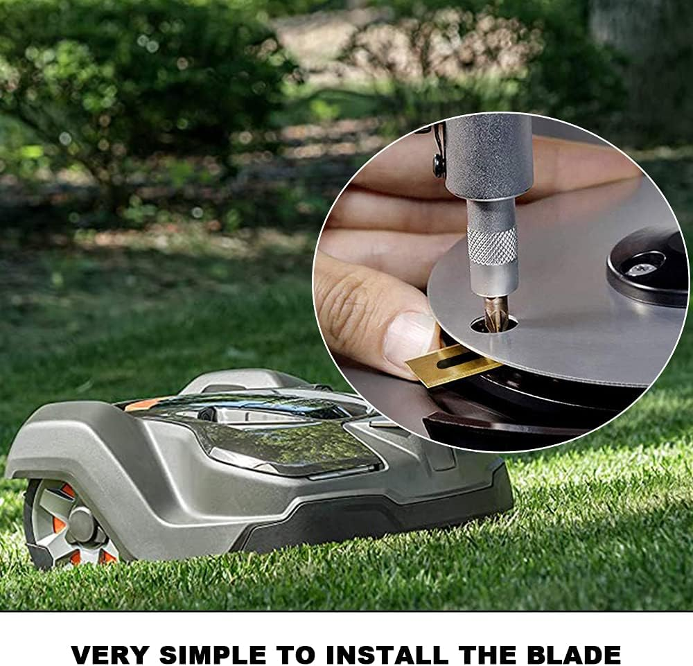 Emberg Endurance Blades (18 Pack) for Husqvarna Automower Gardena Mcculloch Robotic Lawnmower Mowing Lawn Mower Robo Robot Accessories Replacement Blade for 315 430 435 450 Others. (Titanium Coated) image number 1