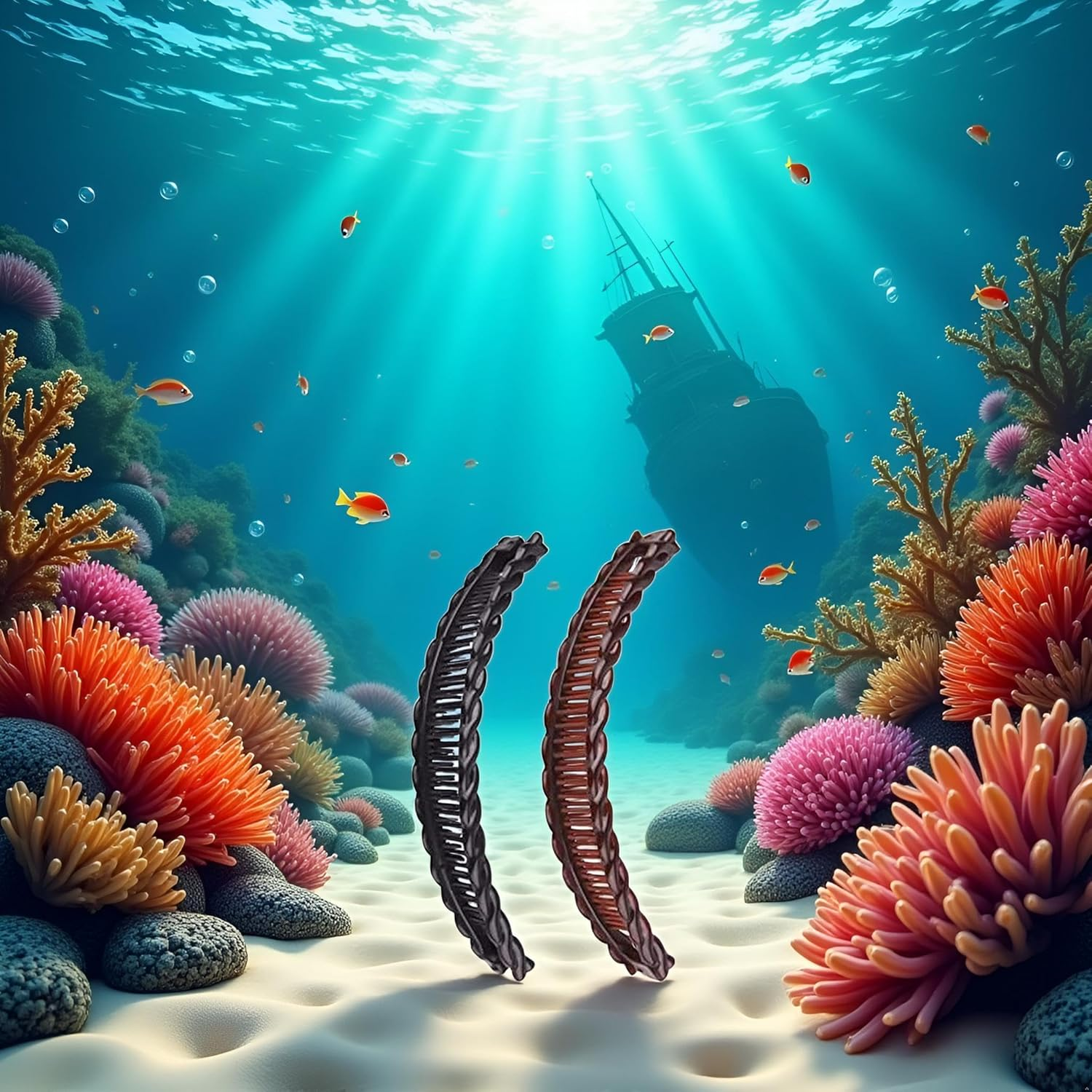 2 Pcs One Black and One Brown Large Banana Clips Fish Clips Long Hair Clips Banana Fish Clip Hair Accessories image number 4