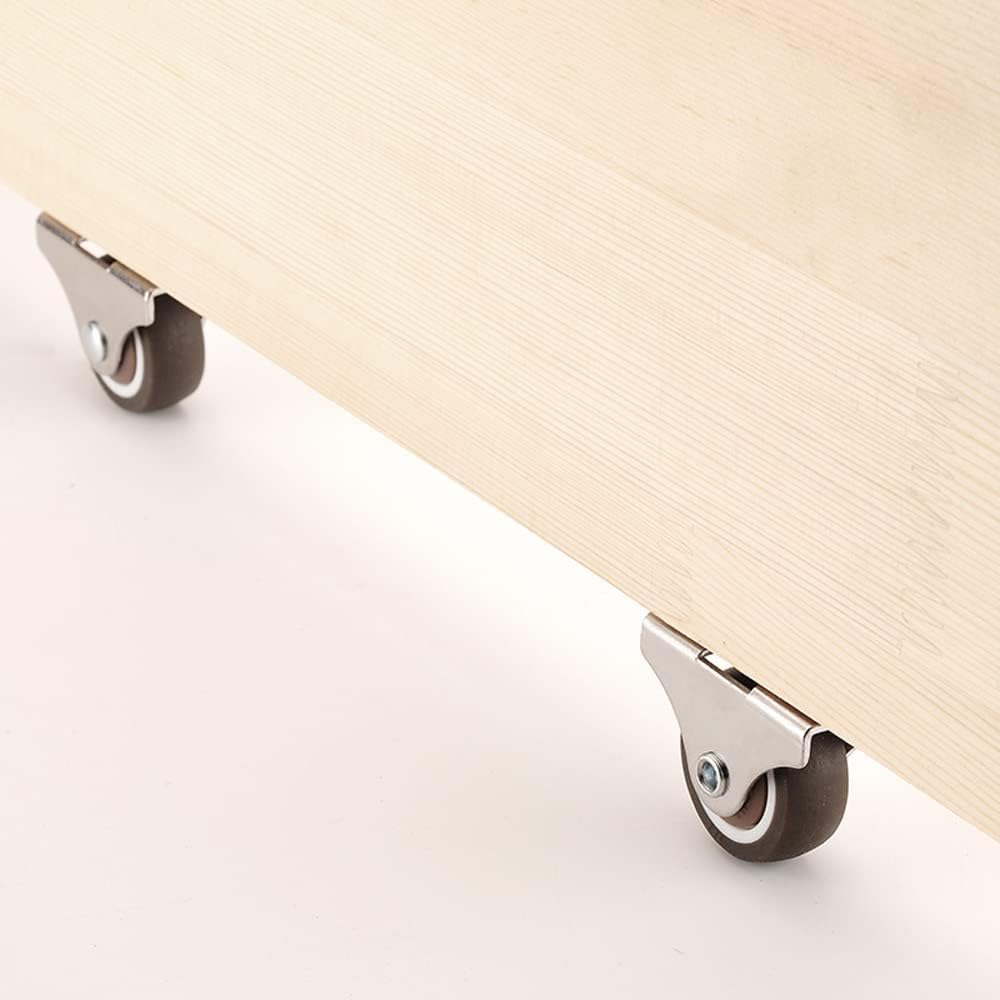 Mini Fixed Casters Wheels 1 Inch Silent Ball Bearing Small Casters Wheels for Cart, Metal Top TPE Rubber Directional Wheel Low Profile Casters for Furniture Cabinets under Bed Drawer with Screws 4 Pcs image number 2