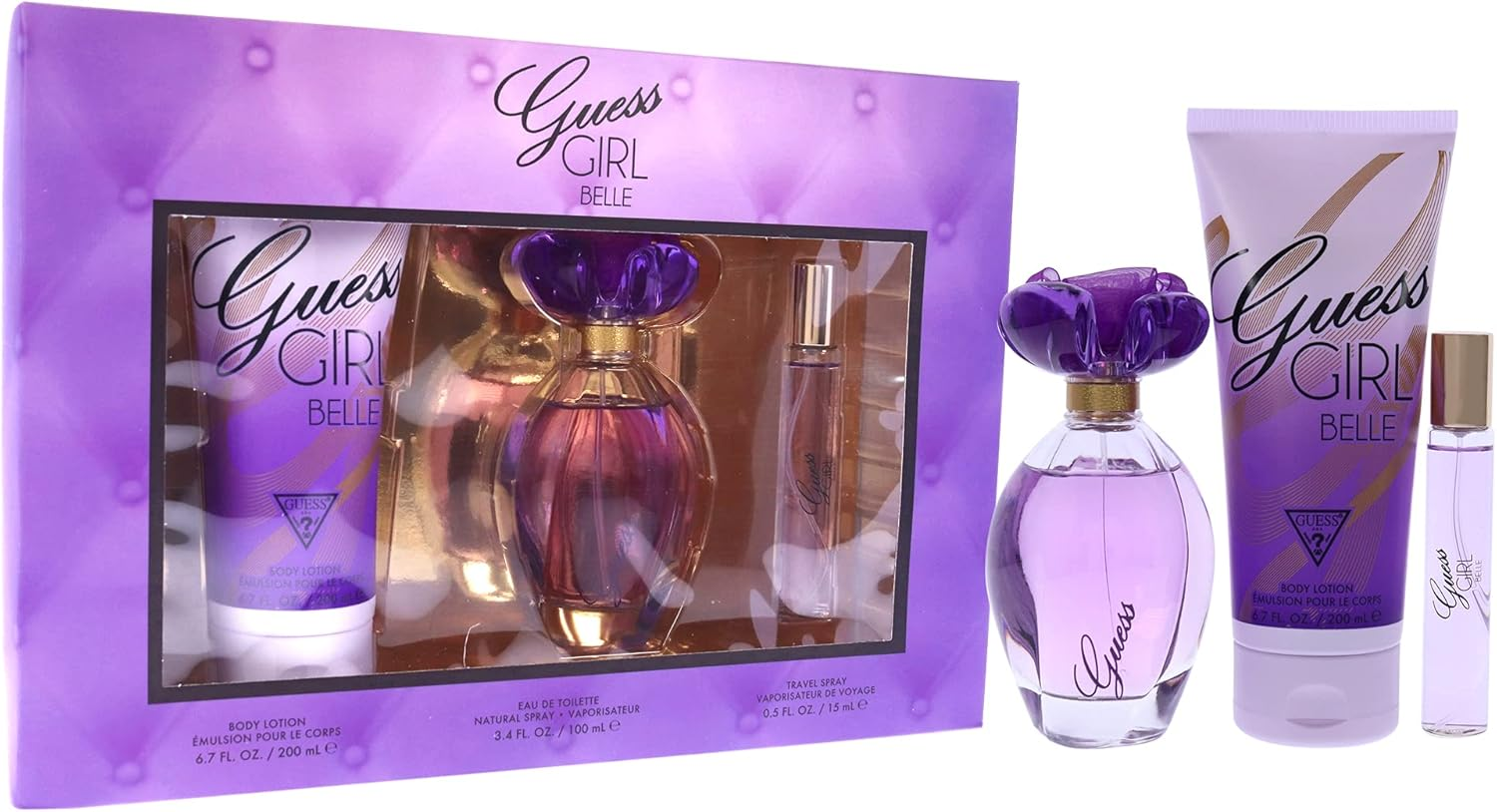 Guess Girl Belle 100Ml + 200Ml Body Lotion + 15Ml EDT (Pack of 3) image number 3