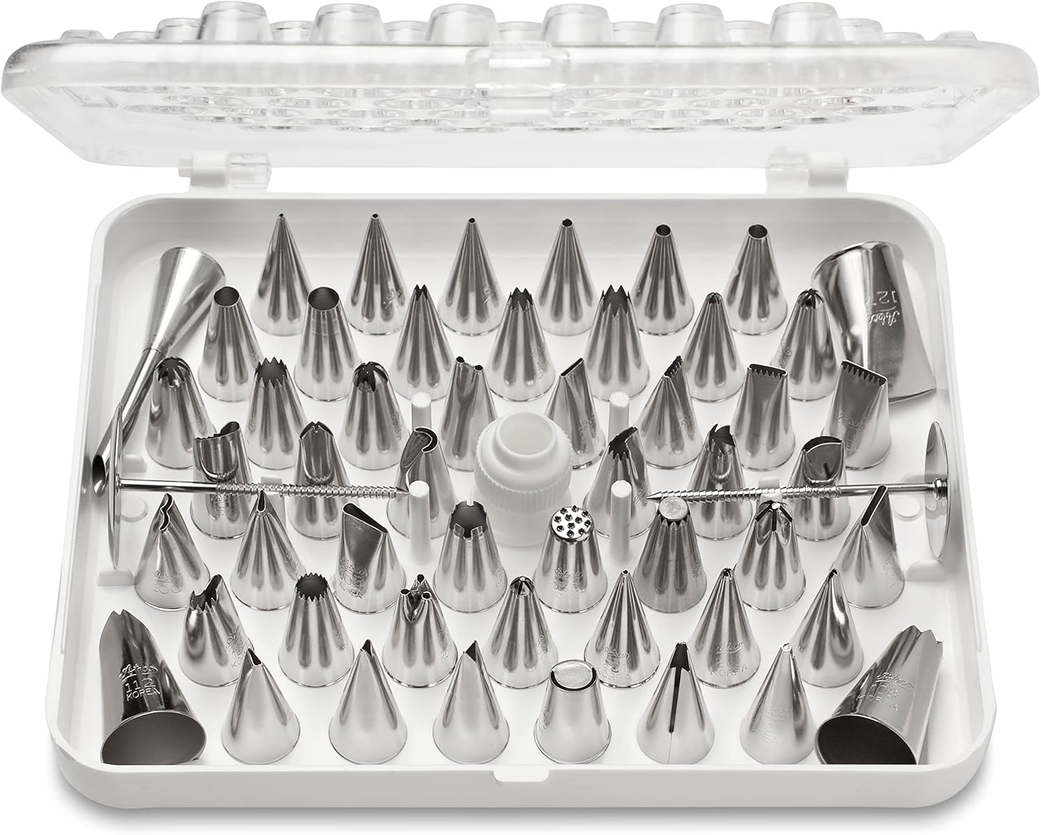 Ateco Cake, 783 55 Pc Decorating Tip Set, Silver image number 2